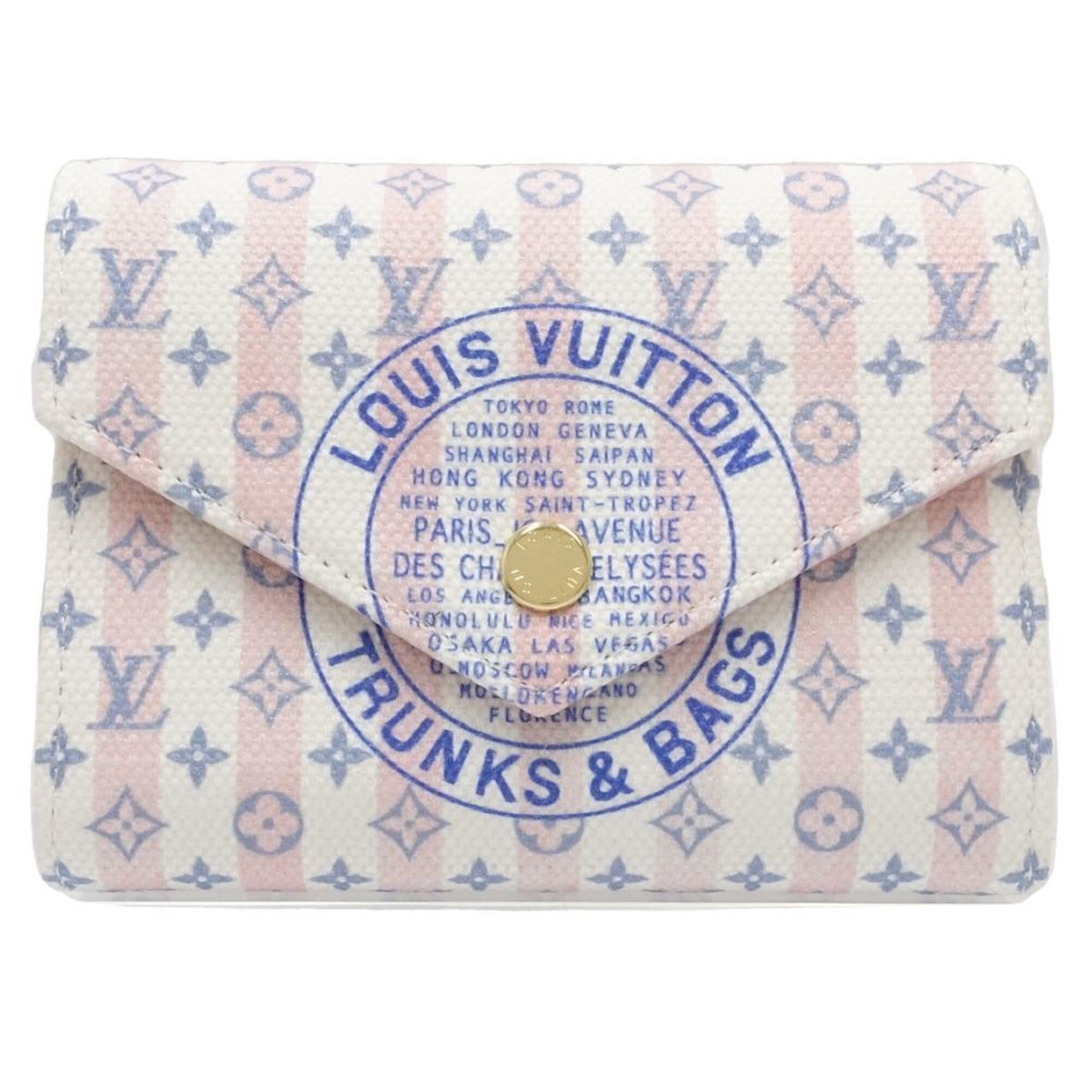 Louis Vuitton Blue White Canvas Wallet (Tri-Fold) (Pre-Owned)