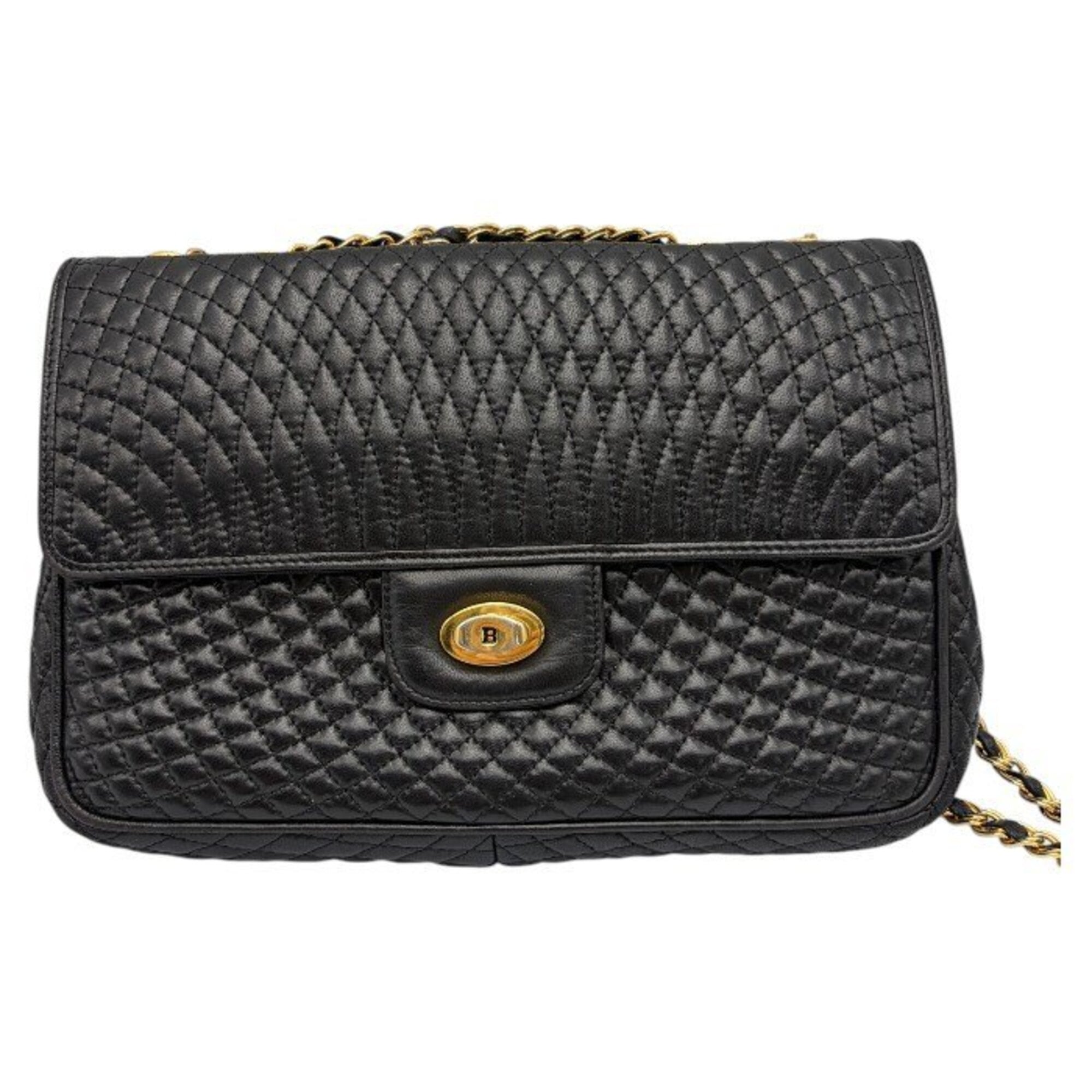 Bally Black Leather Shoulder Bag (Pre-Owned)