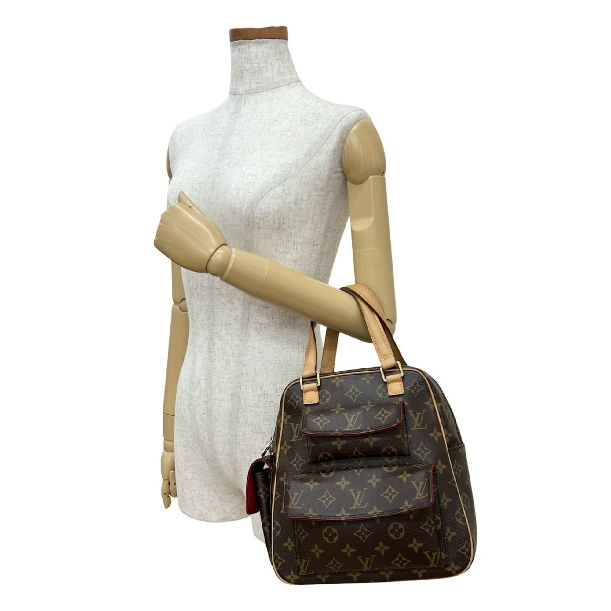 Louis Vuitton Brown Leather Pvc Boston Bag Handbag (Pre-Owned)