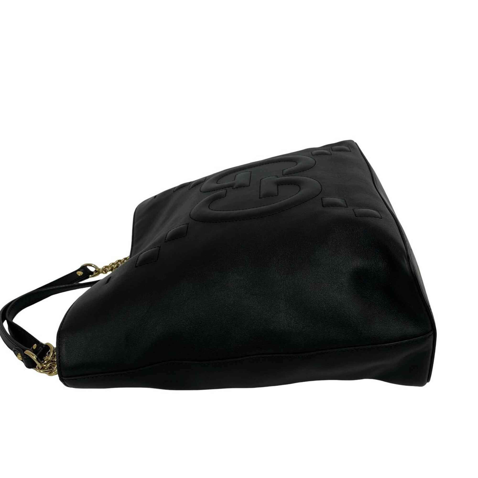 Gucci Black Leather Shoulder Bag Tote Bag (Pre-Owned)