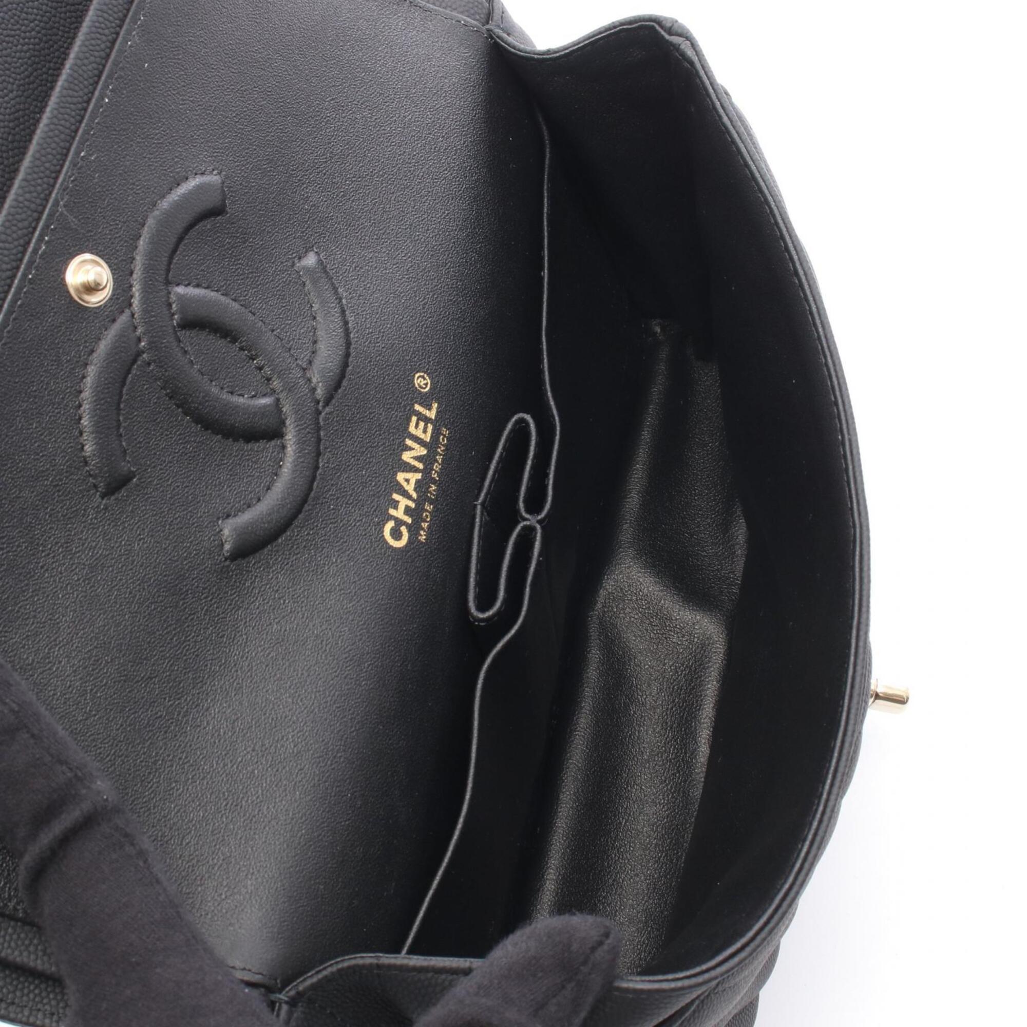 Chanel Black Grained Calfskin Handbag Shoulder Bag (Pre-Owned)
