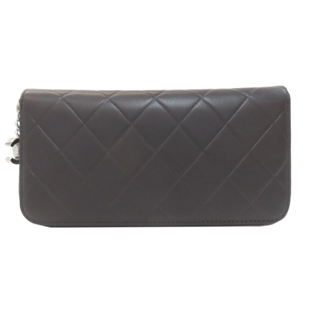 Chanel Black Leather Long Wallet (Bi-Fold) (Pre-Owned)