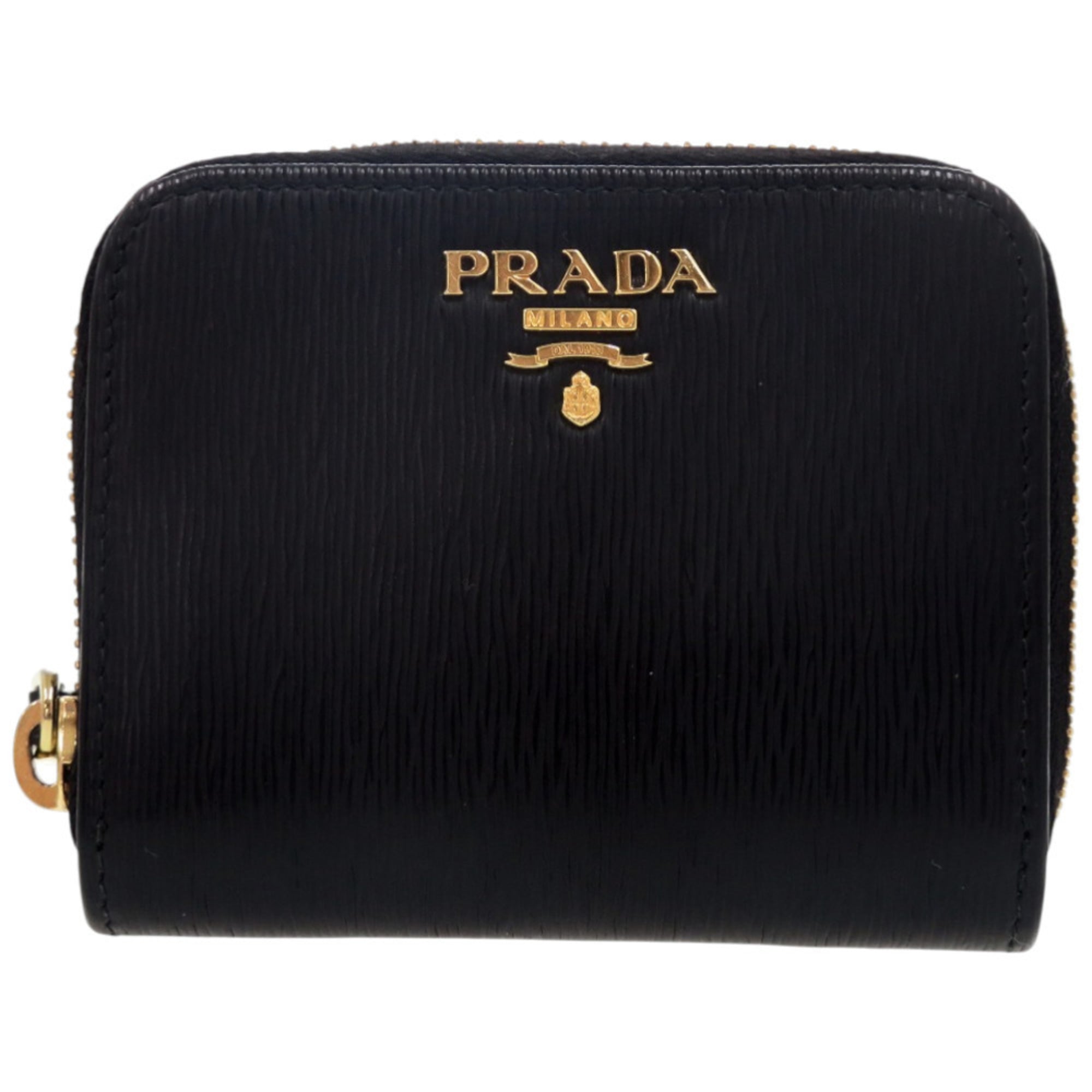 Prada Black Leather Coin Purse/Coin Case (Pre-Owned)