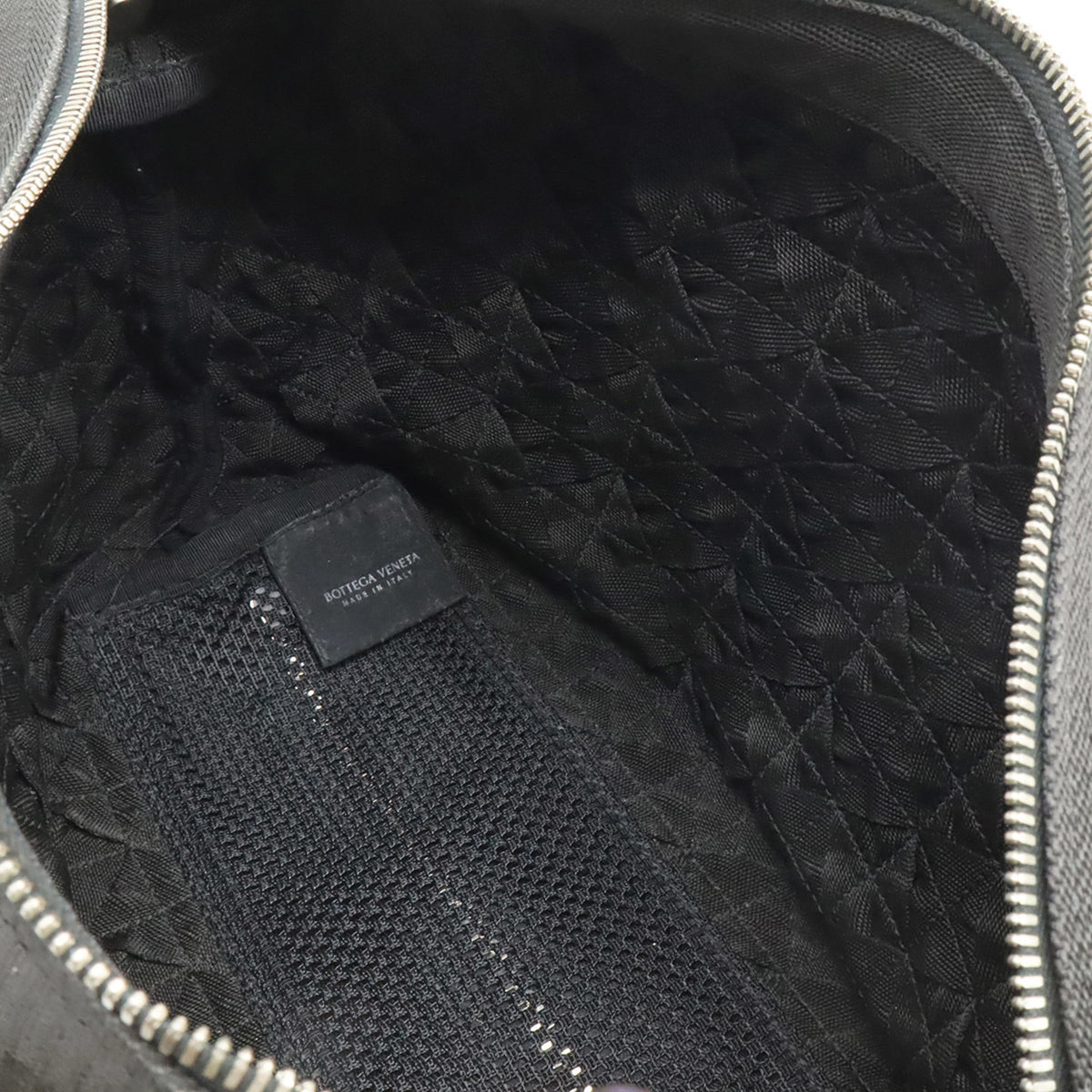 Bottega Veneta Intrecciato Black Canvas Shoulder Bag (Pre-Owned)