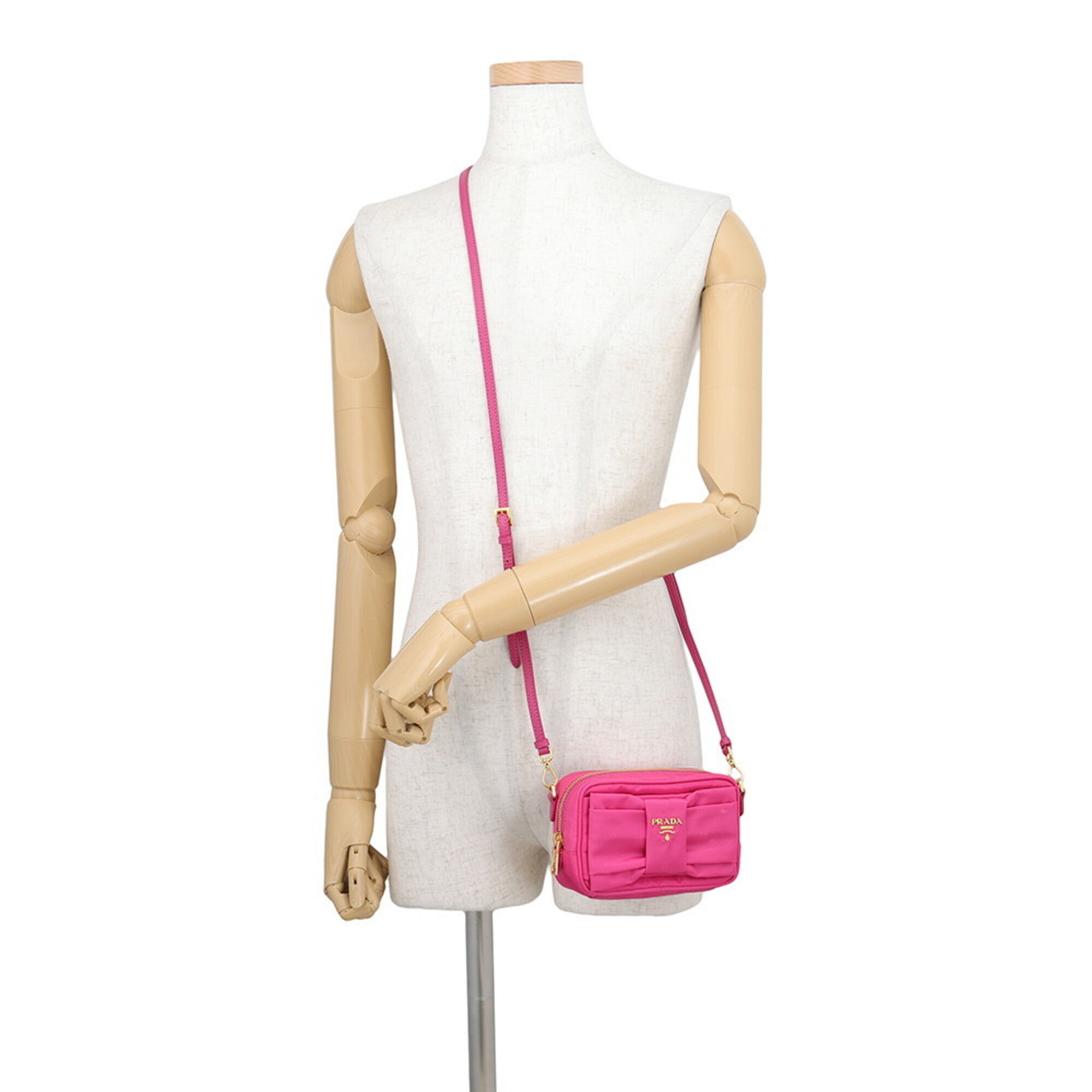 Prada Pink Nylon Leather Shoulder Bag (Pre-Owned)