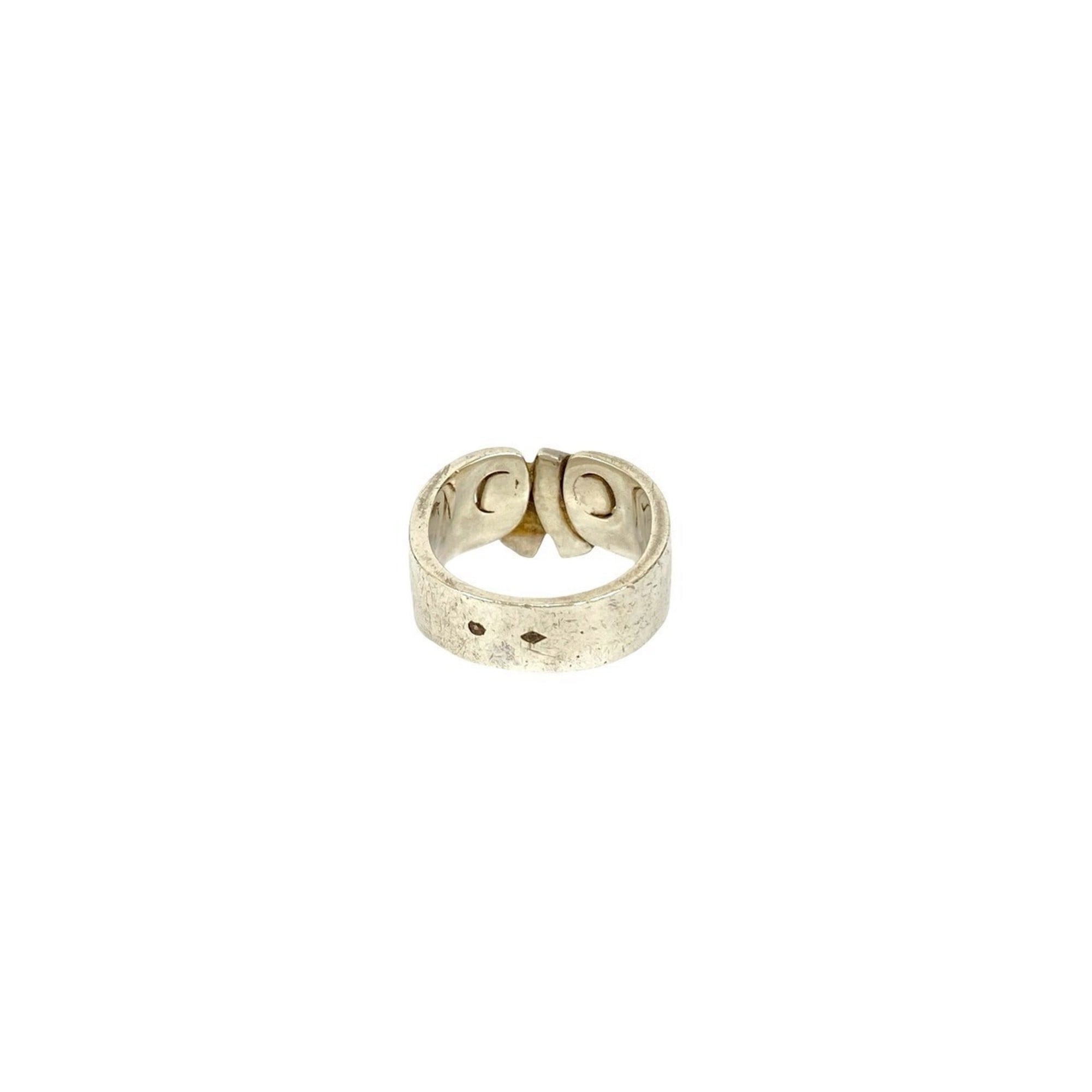 Hermes Silver Silver 925 Band Ring (Pre-Owned)