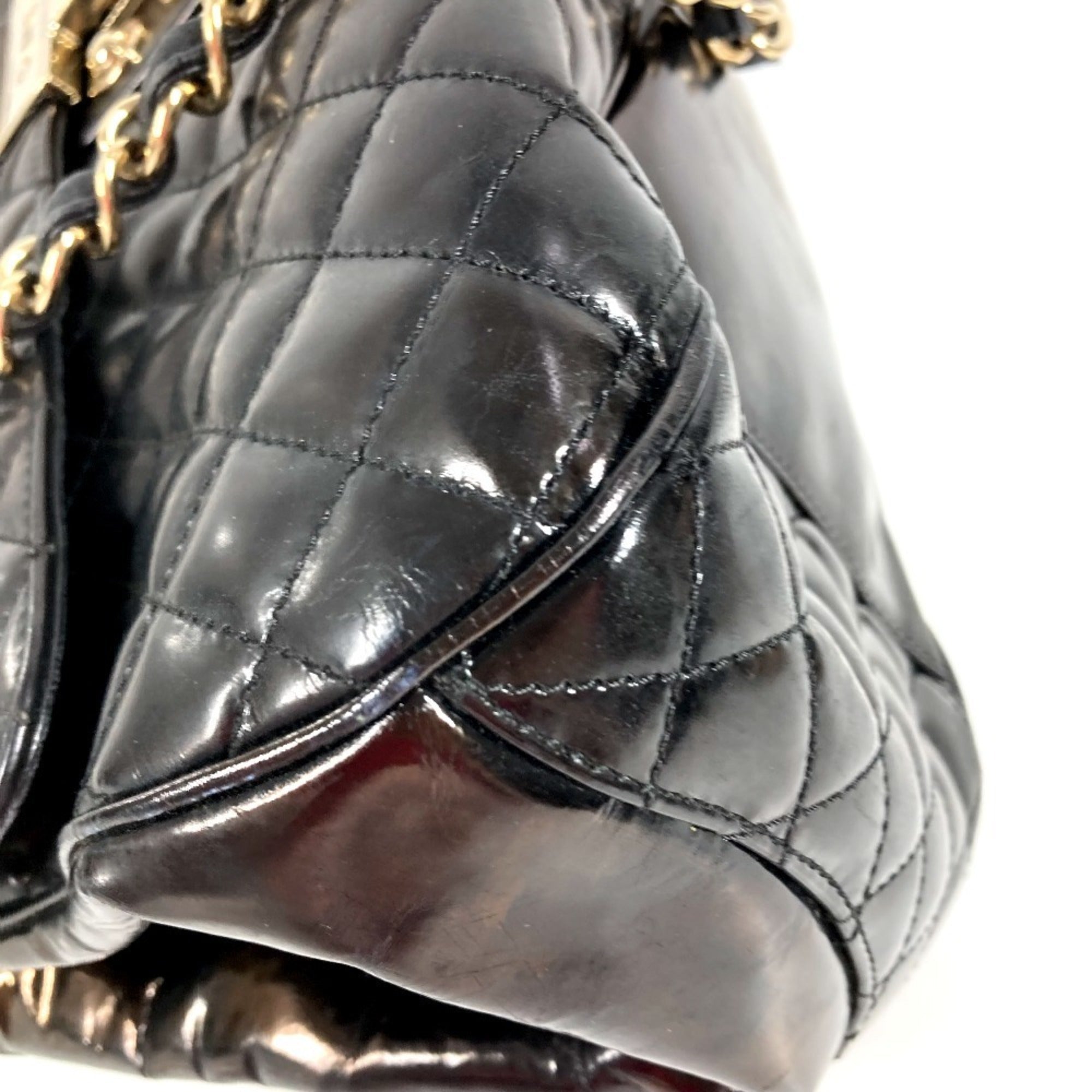 Chanel Black Leather Handbag Shoulder Bag Tote Bag (Pre-Owned)