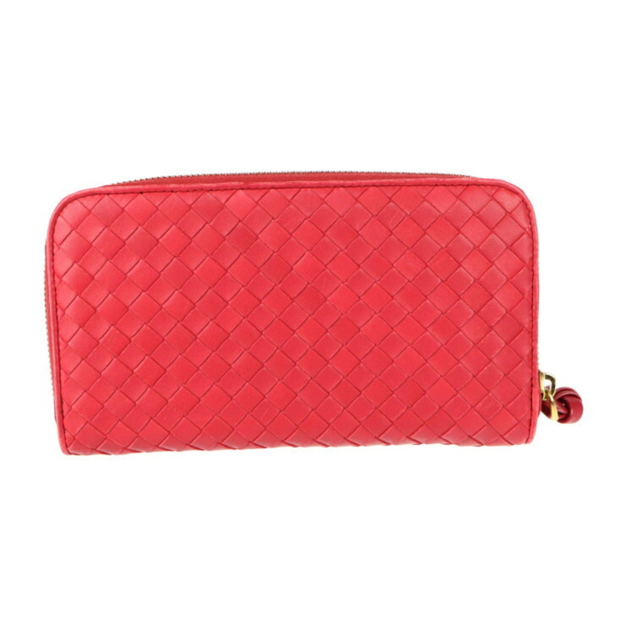 Bottega Veneta Intrecciato Red Color Intrecciato Coin Purse/Coin Case (Pre-Owned)