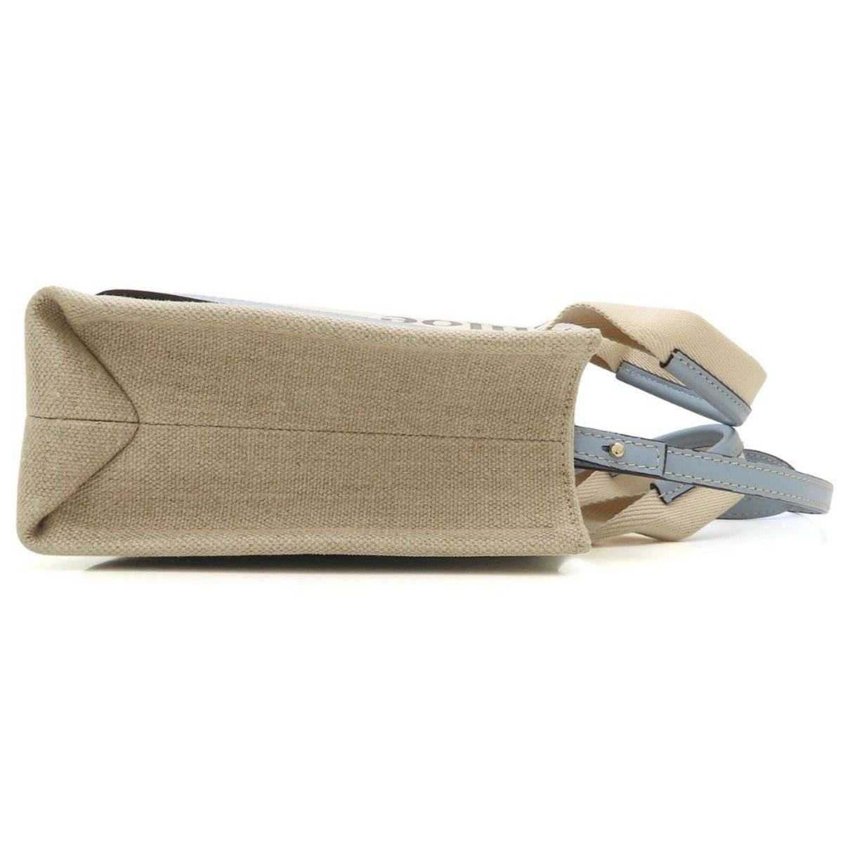 Chloé Light Blue White Linen Leather Handbag Shoulder Bag (Pre-Owned)