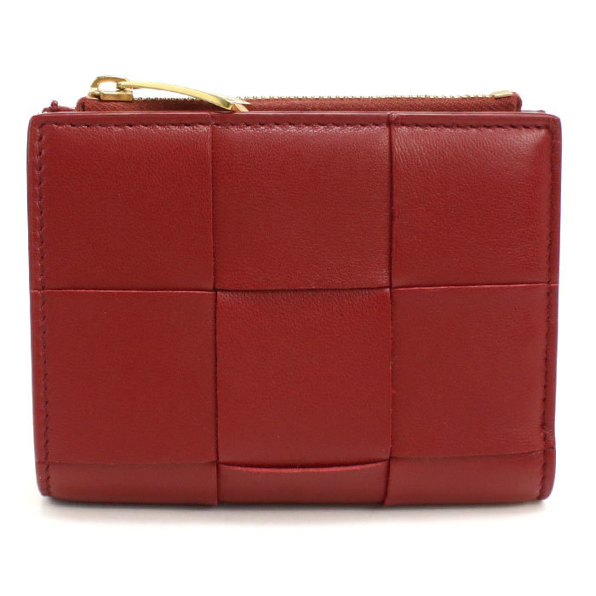 Bottega Veneta Red Color Leather Wallet (Bi-Fold) (Pre-Owned)