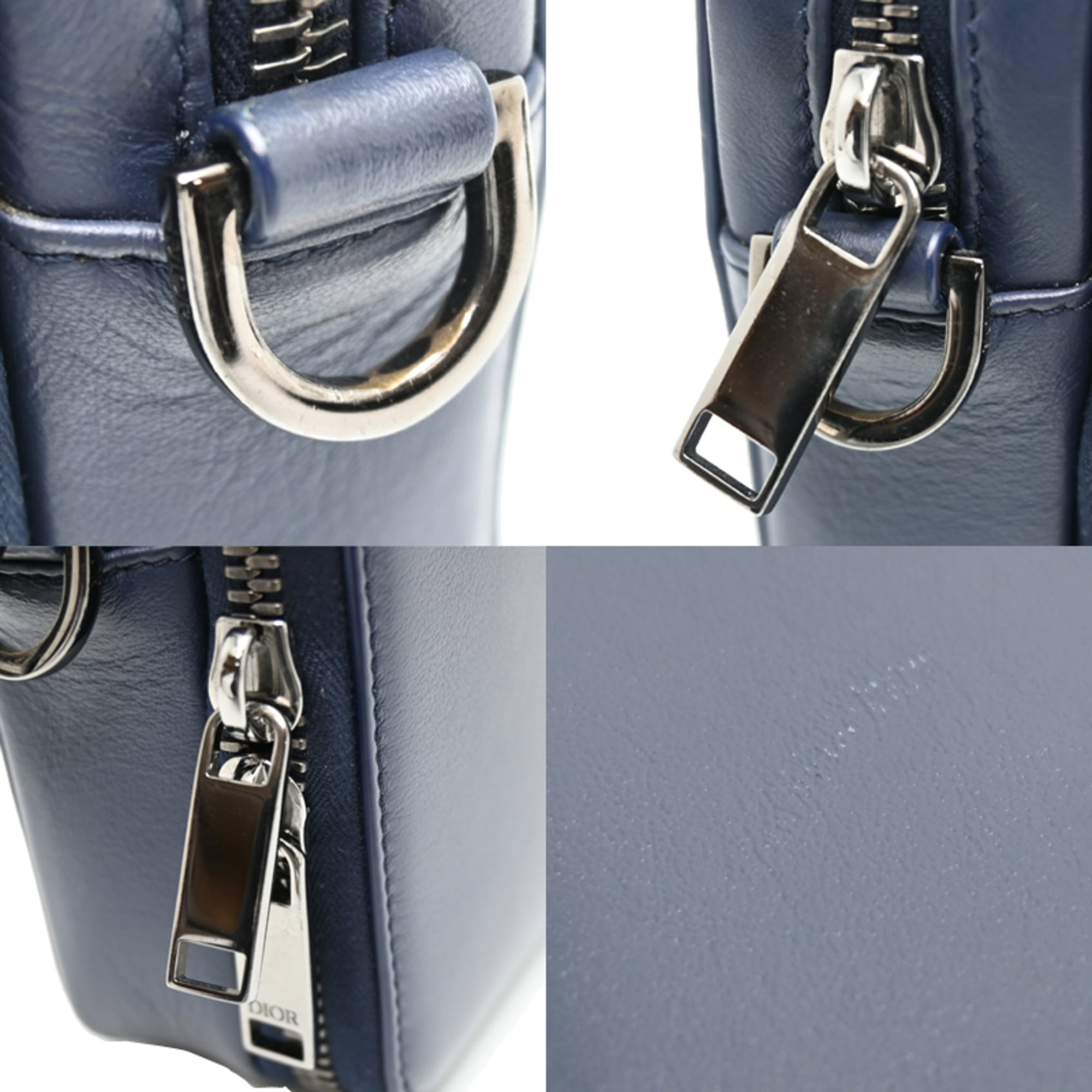 Dior Homme Navy Leather Shoulder Bag (Pre-Owned)