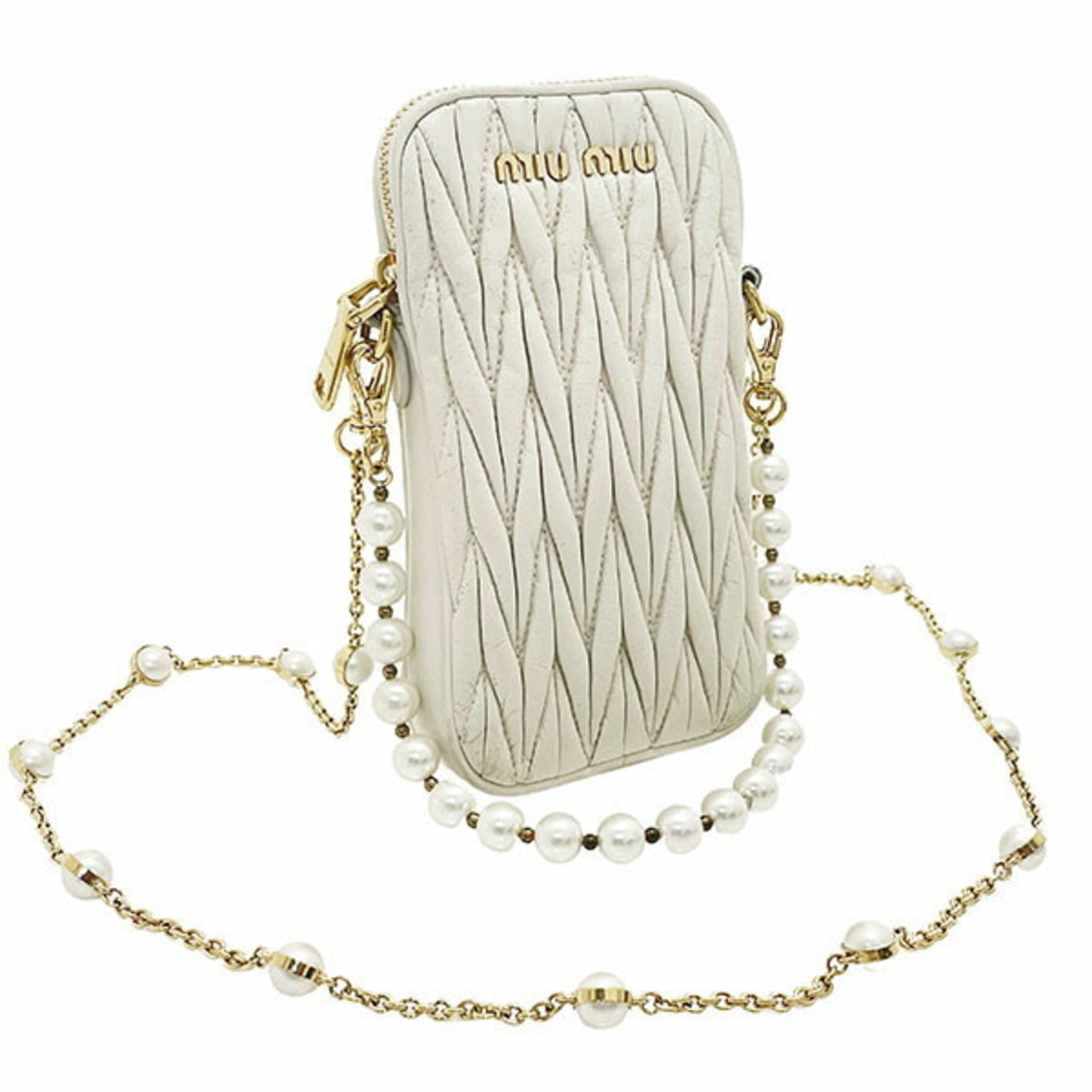 Miu Miu Ivory Leather Phone Wallet (Pre-Owned)