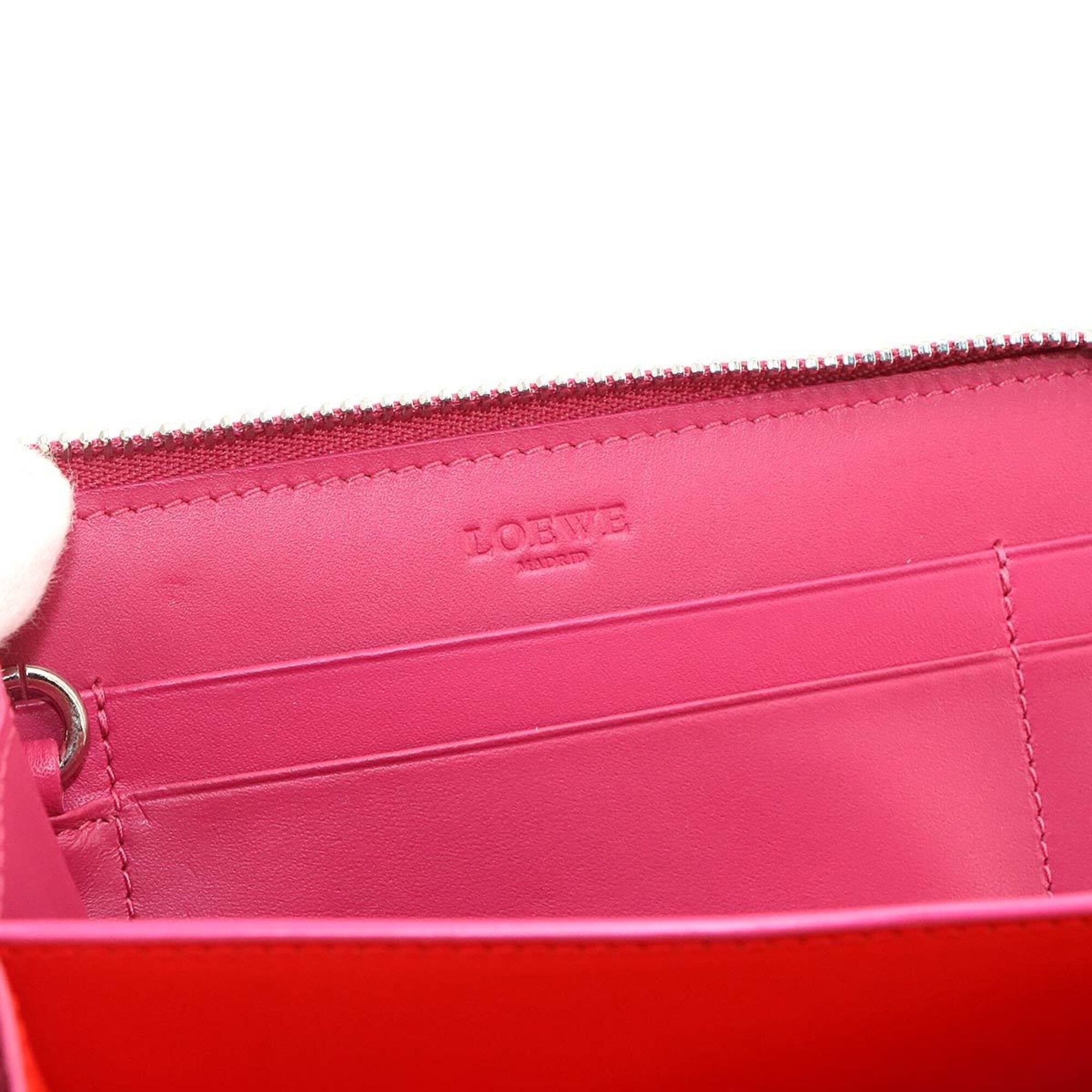 Loewe Pink Leather Coin Purse/Coin Case (Pre-Owned)