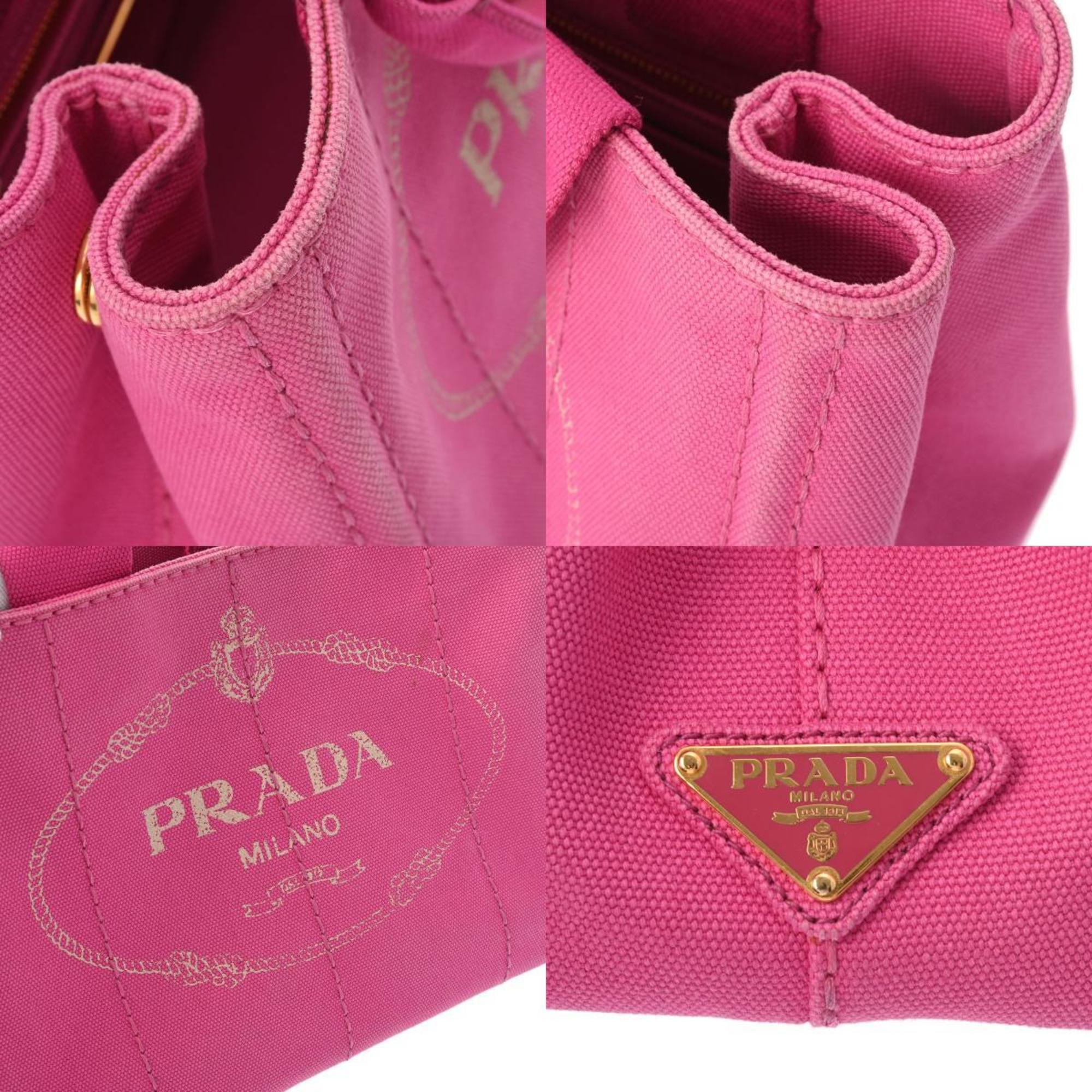 Prada Pink Canvas Handbag Shoulder Bag Tote Bag (Pre-Owned)
