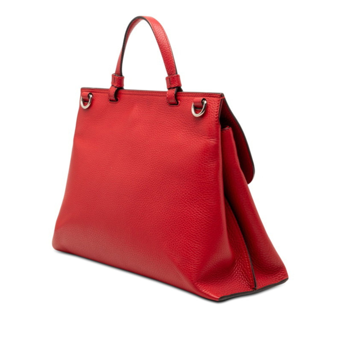 Gucci Red Color Leather Handbag Shoulder Bag (Pre-Owned)