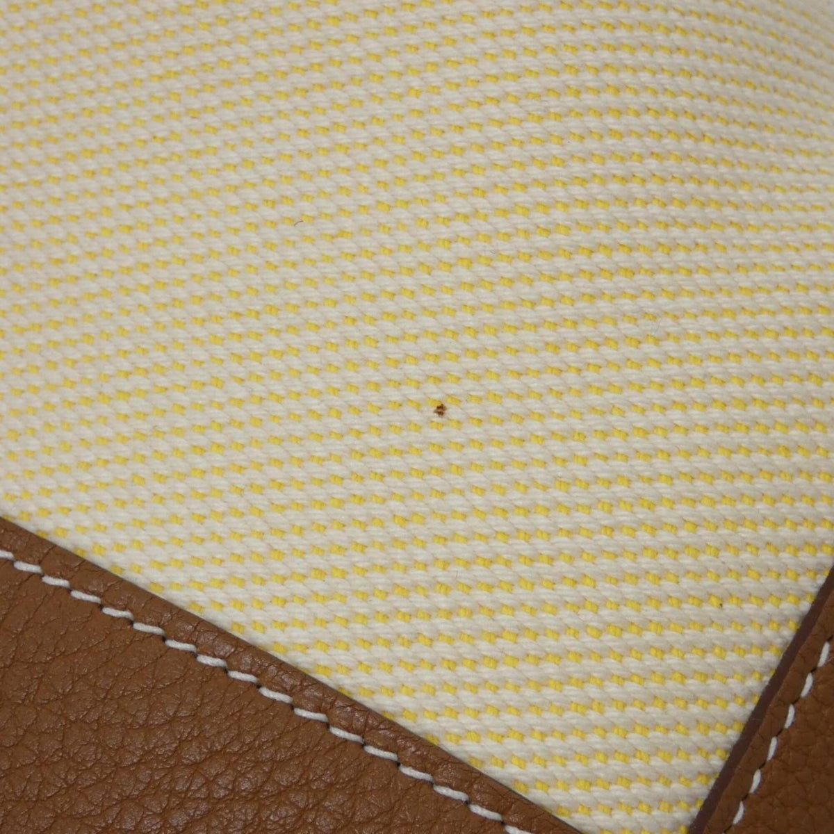 Hermes Ecru Yellow Toile H Negonda Leather Handbag (Pre-Owned)