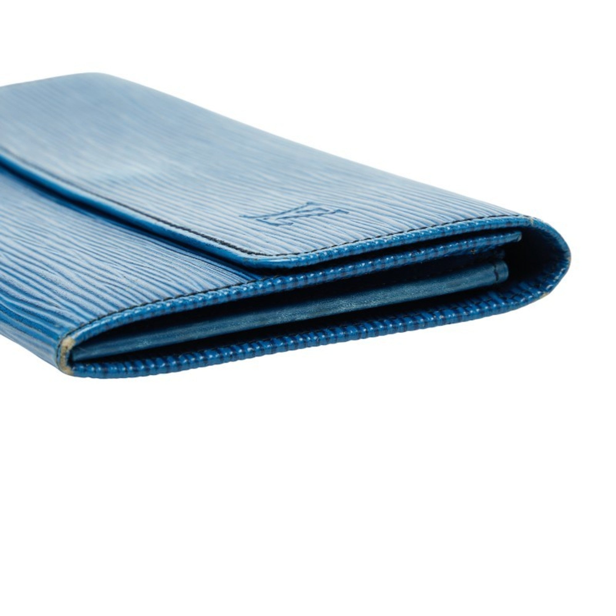 Louis Vuitton Epi Toledo Blue Leather Long Wallet (Bi-Fold) (Pre-Owned)