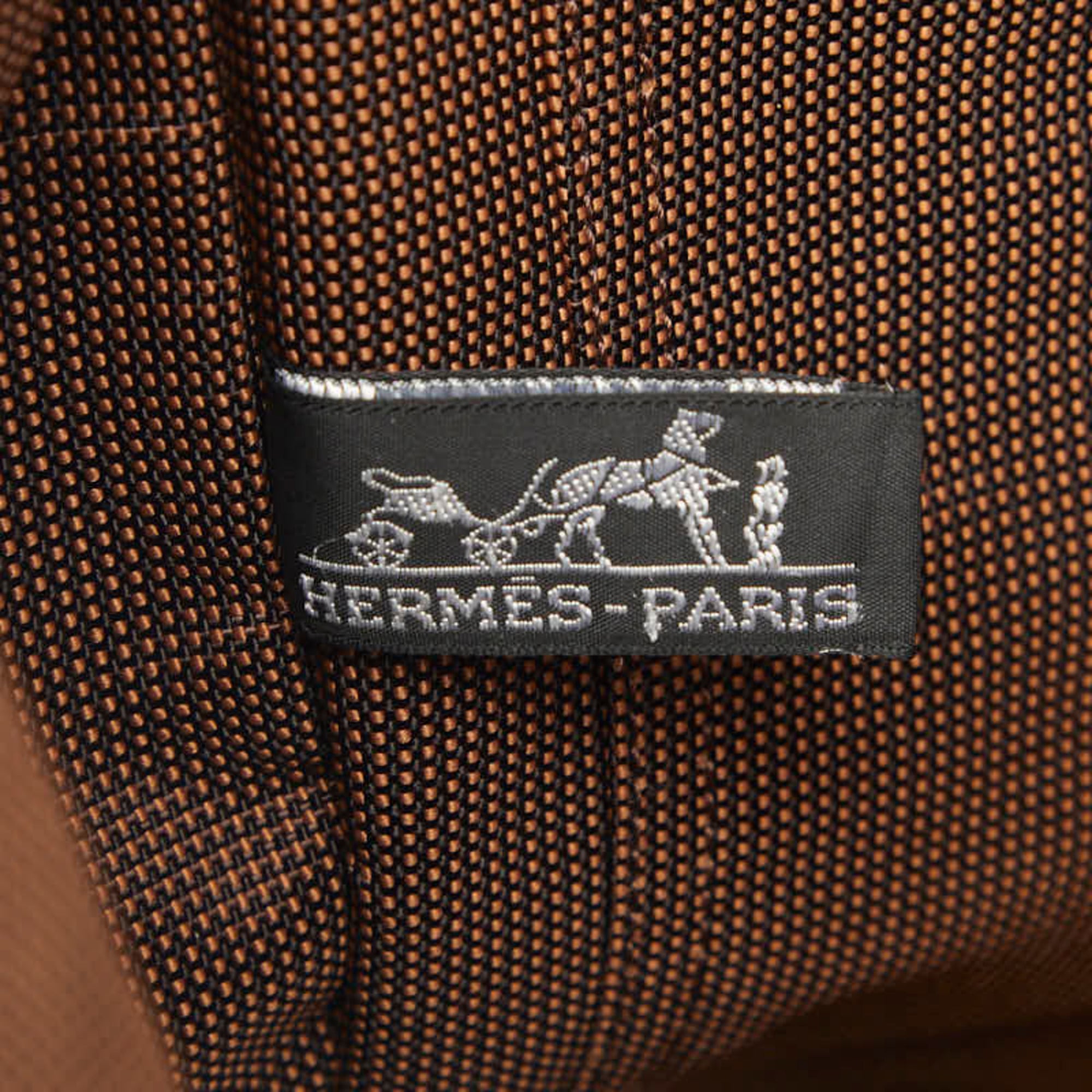 Hermes Brown Canvas Shoulder Bag (Pre-Owned)