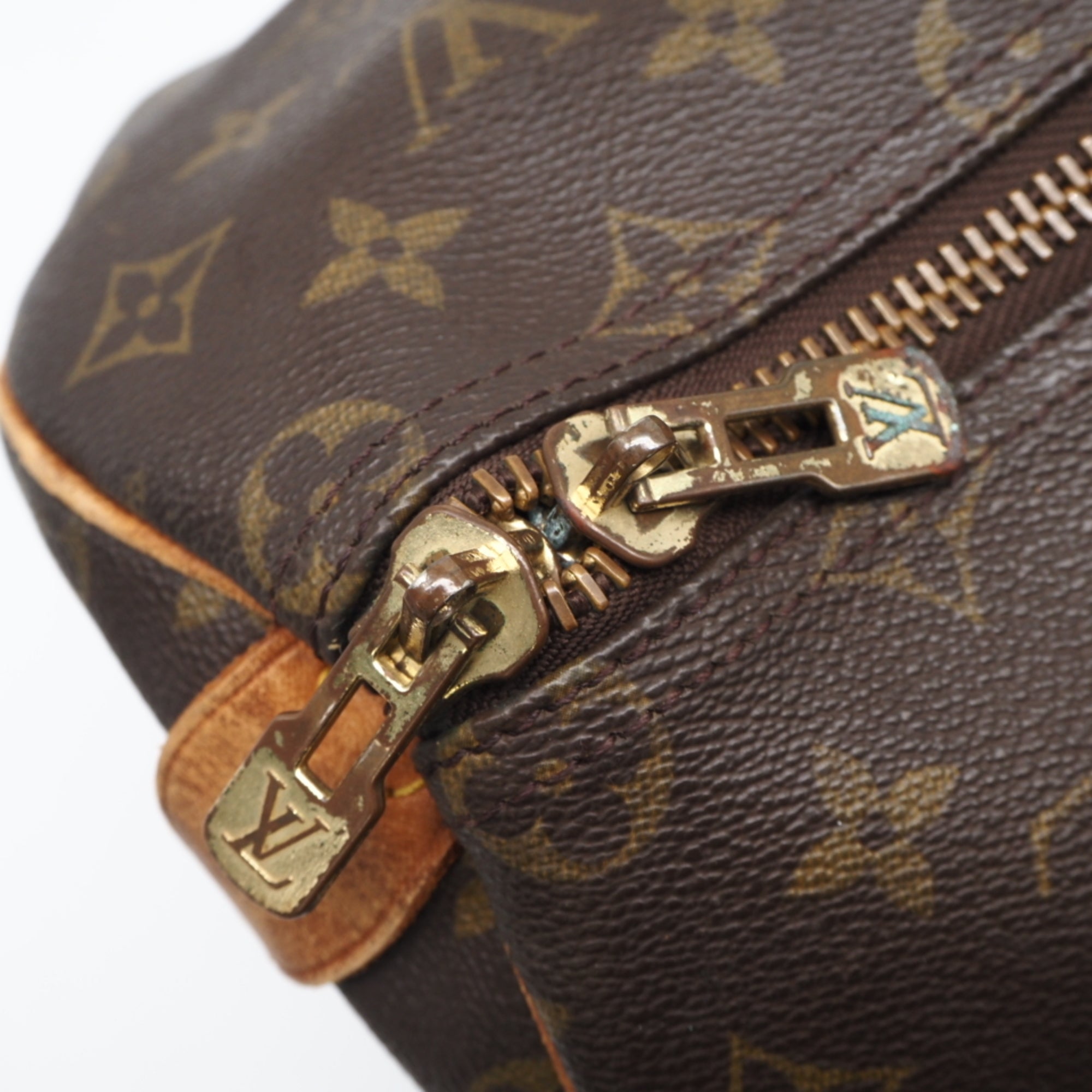 Louis Vuitton Monogram Brown Coated Canvas Leather Boston Bag (Pre-Owned)