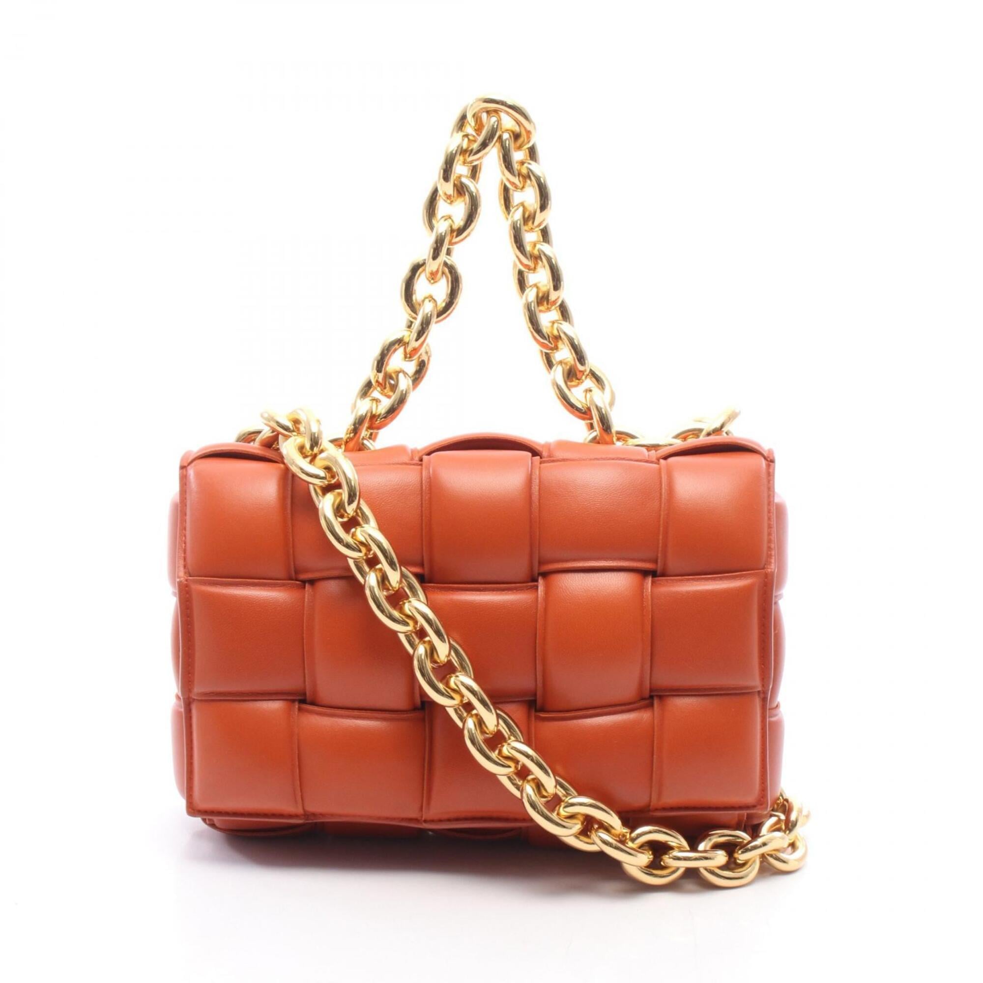 Bottega Veneta Orange Leather Handbag Shoulder Bag (Pre-Owned)