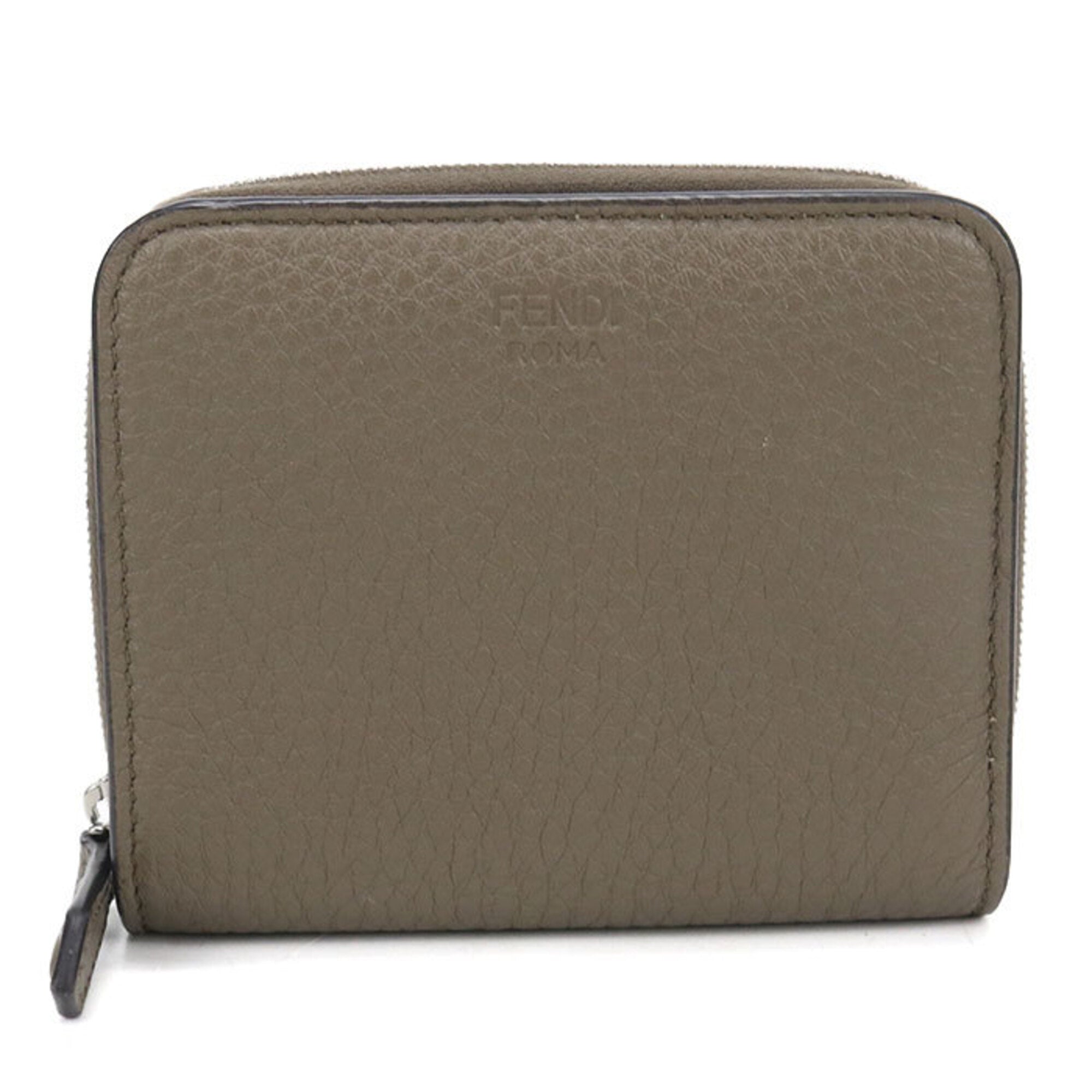 Fendi Gray Leather Wallet (Bi-Fold) (Pre-Owned)