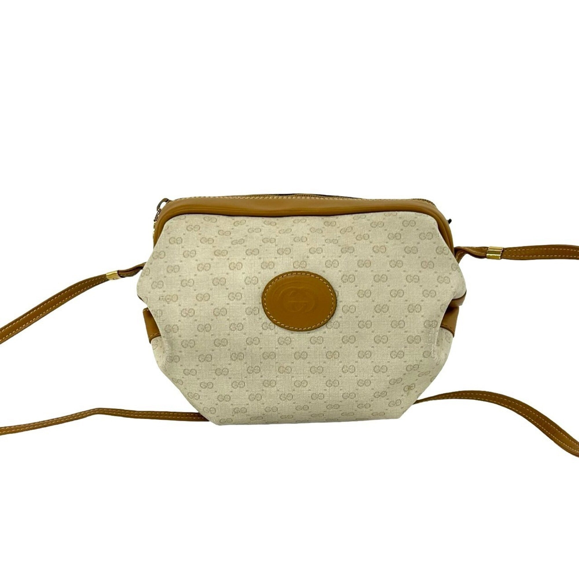 Gucci Brown Ivory Pvc Leather Pochette Shoulder Bag (Pre-Owned)