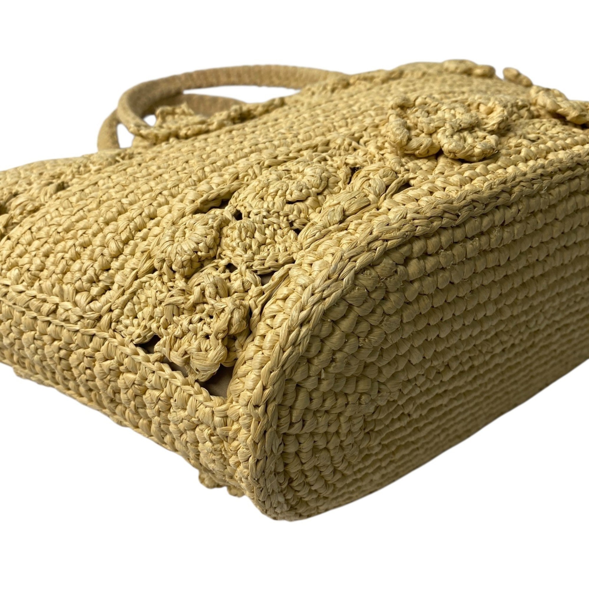 Christian Dior Beige Raffia Handbag Shoulder Bag (Pre-Owned)