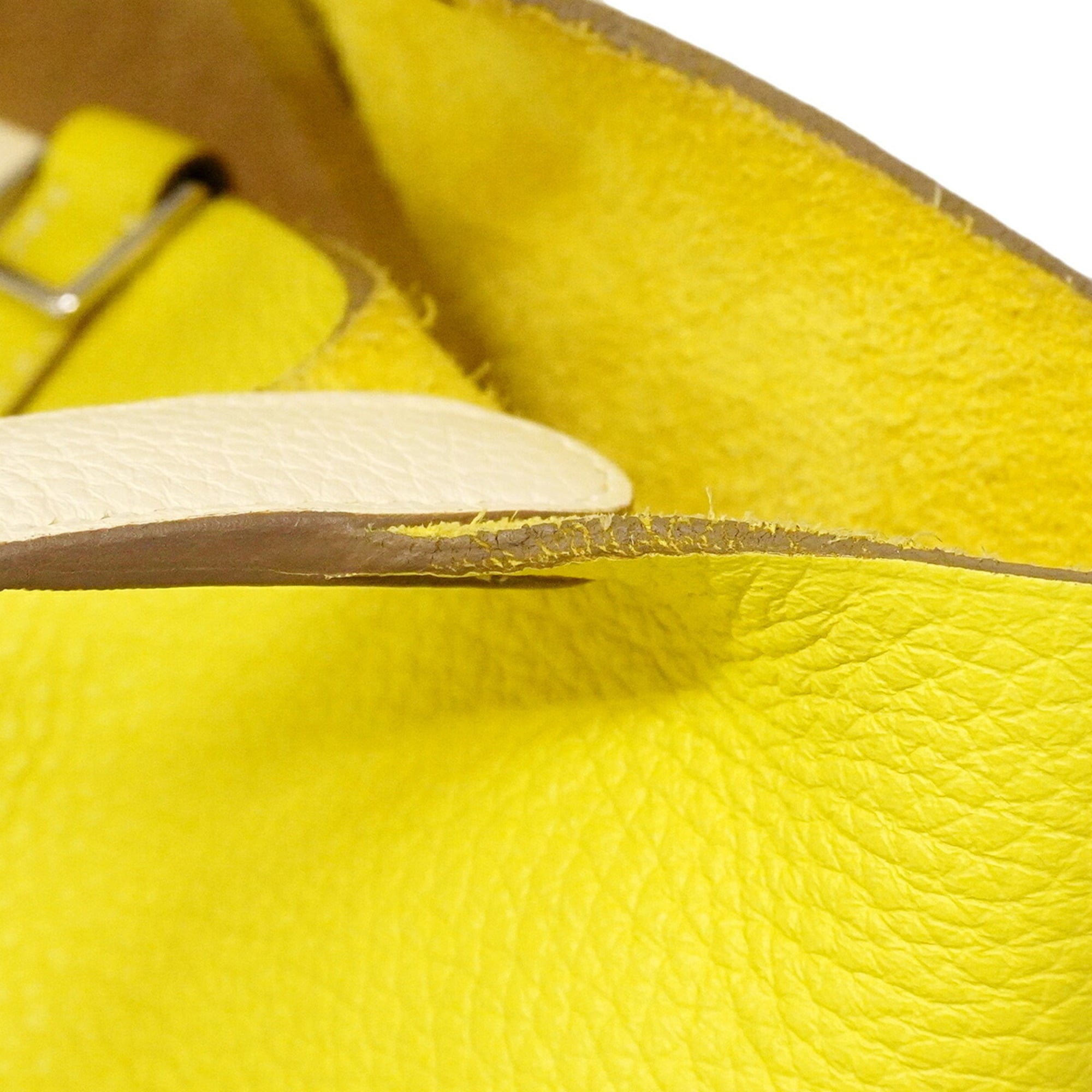 Hermes Lime Taurillon Clemence Leather Handbag (Pre-Owned)