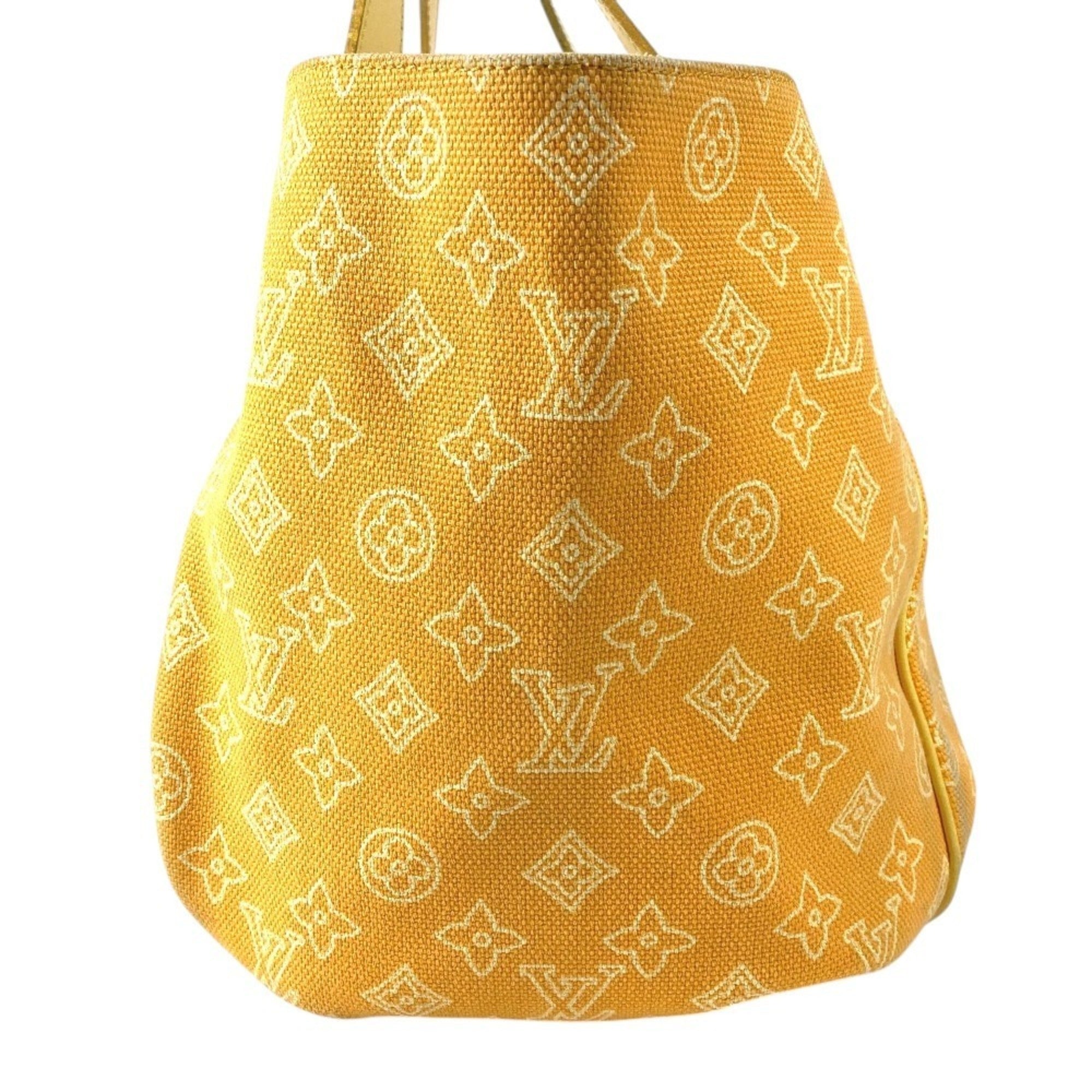 Louis Vuitton Yellow Canvas Leather Handbag Shoulder Bag Tote Bag (Pre-Owned)