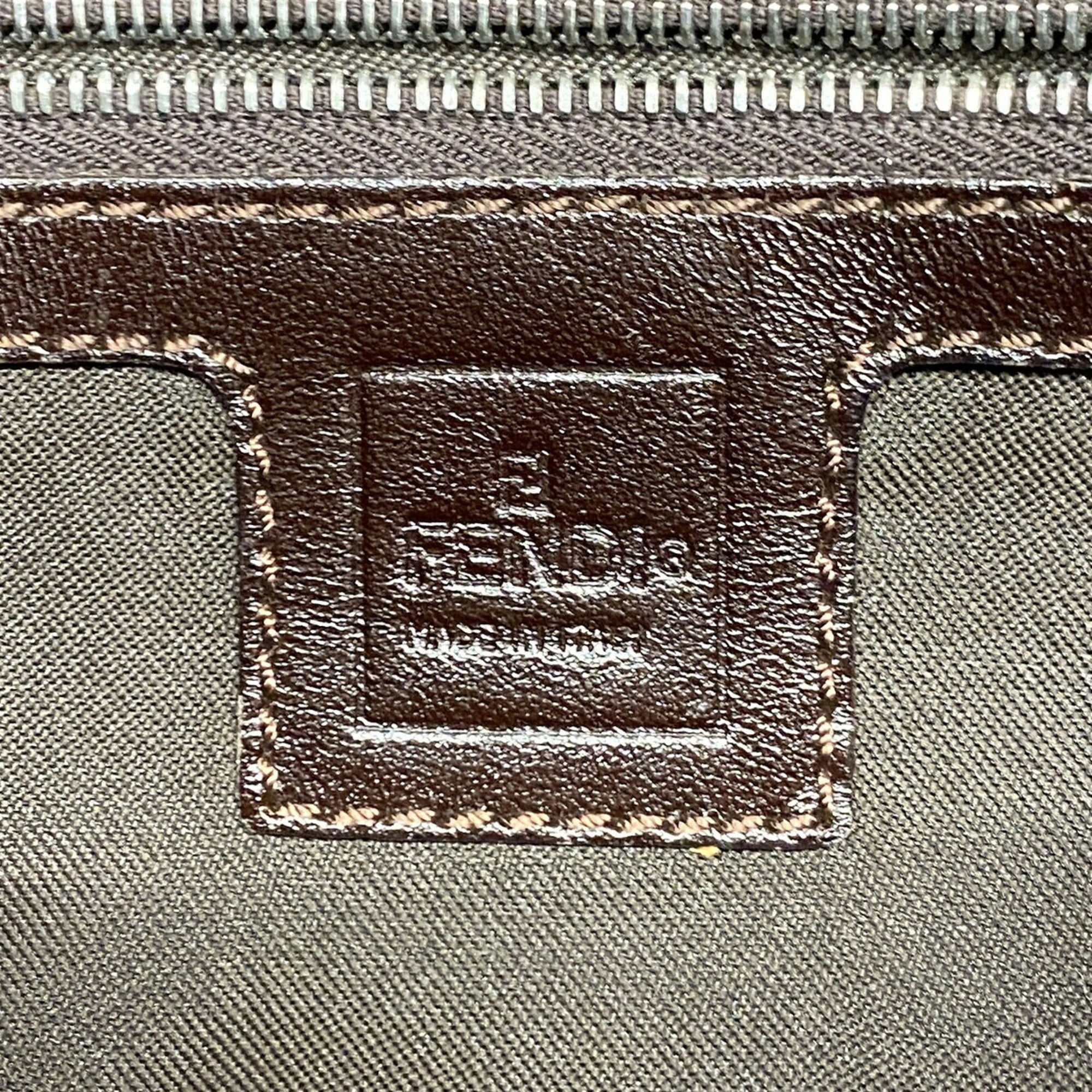 Fendi Brown Nylon Canvas Handbag (Pre-Owned)