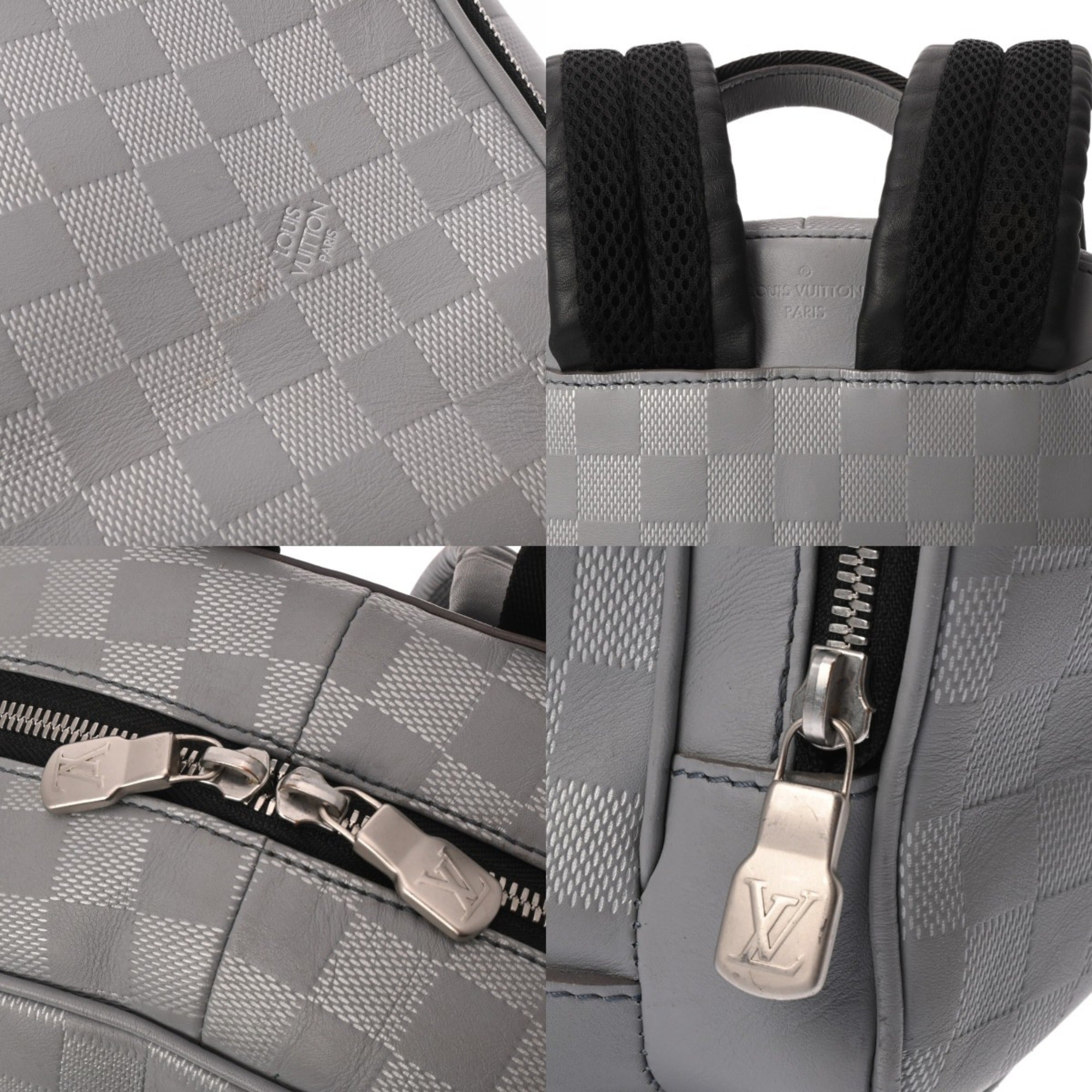 Louis Vuitton Silver Leather Backpack (Pre-Owned)