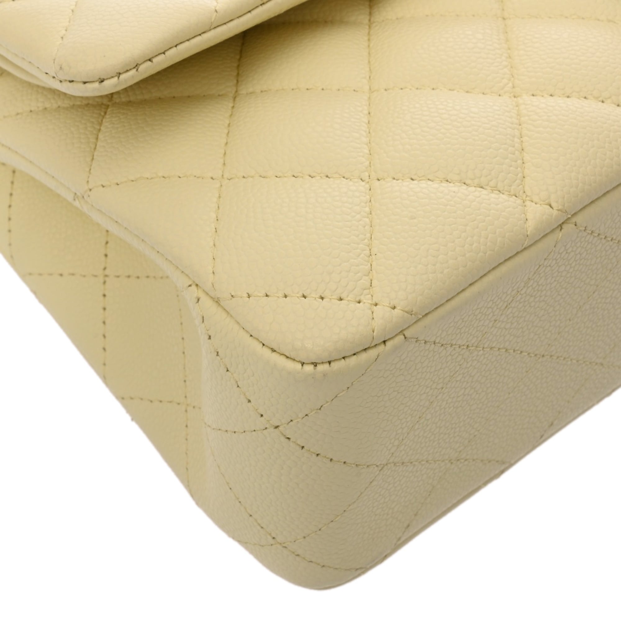 Chanel Yellow Grained Calfskin Handbag Shoulder Bag (Pre-Owned)