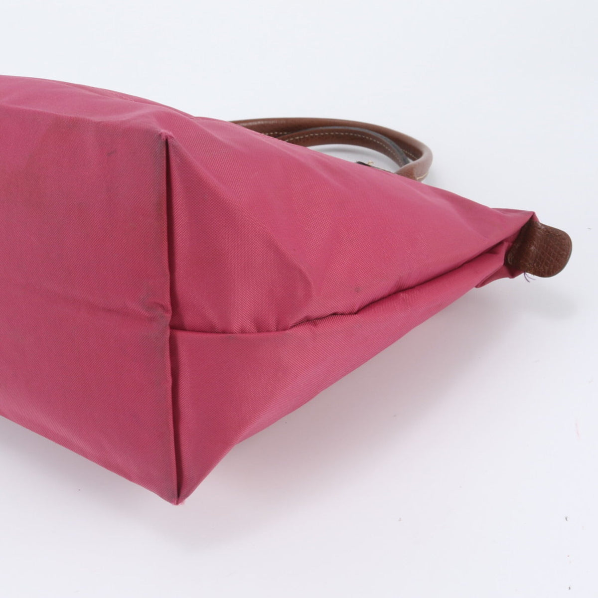 Longchamp Pink Leather Nylon Handbag Shoulder Bag Tote Bag (Pre-Owned)