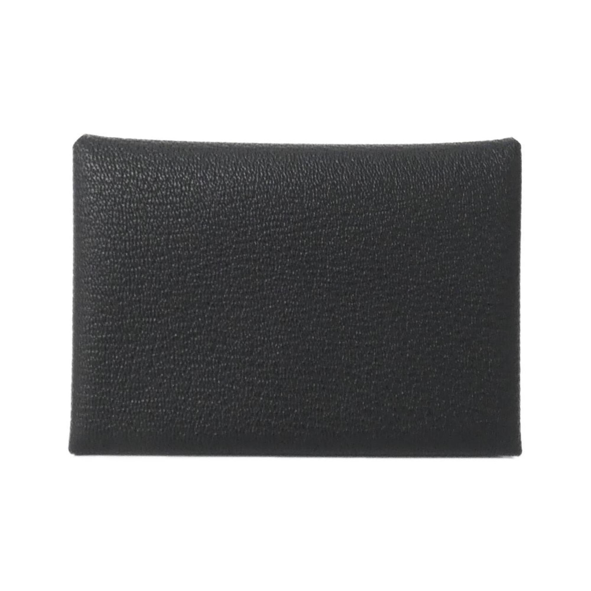 Hermes Black Chevre Leather Coin Purse/Coin Case (Pre-Owned)