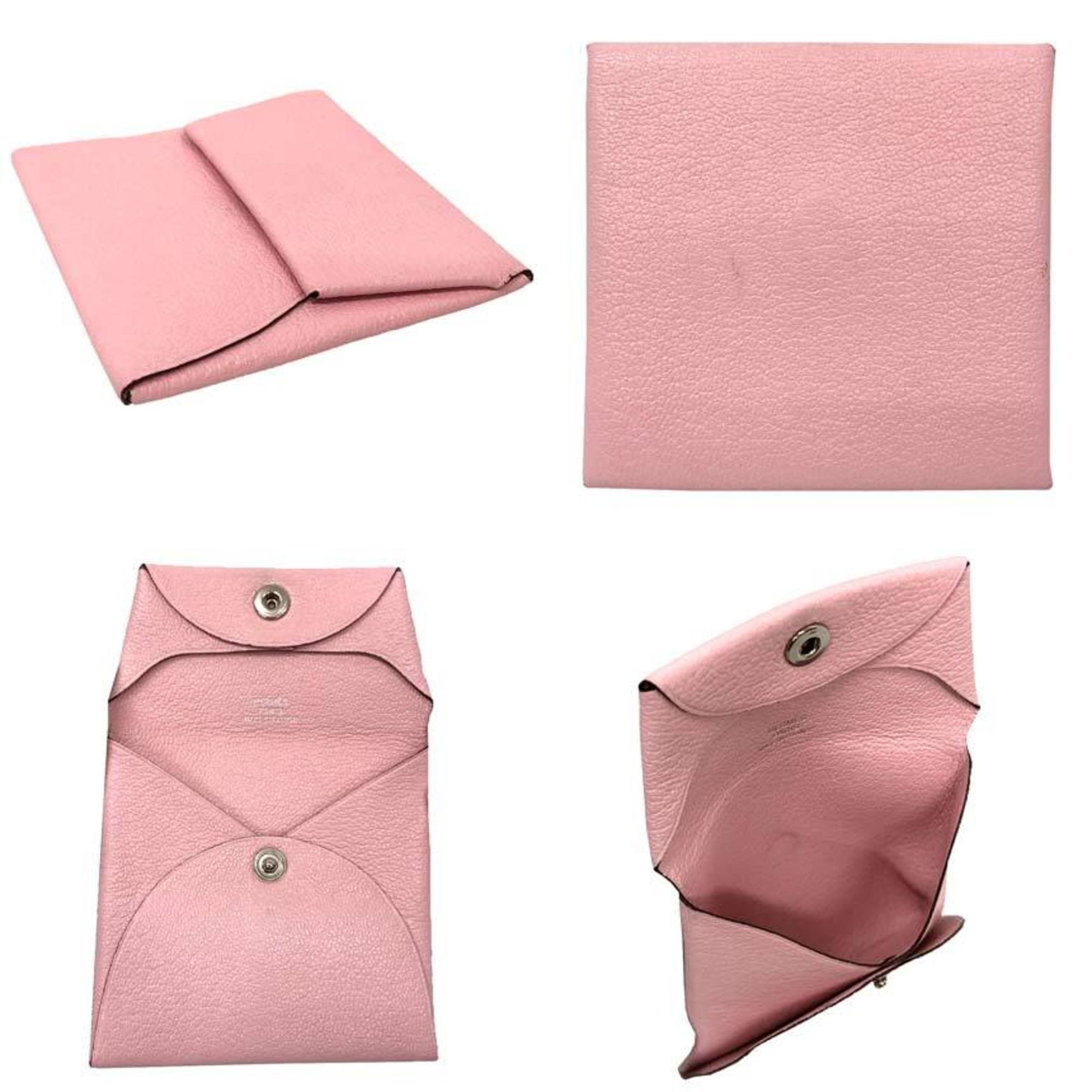 Hermes Pink Rose Sakura Leather Coin Purse/Coin Case (Pre-Owned)
