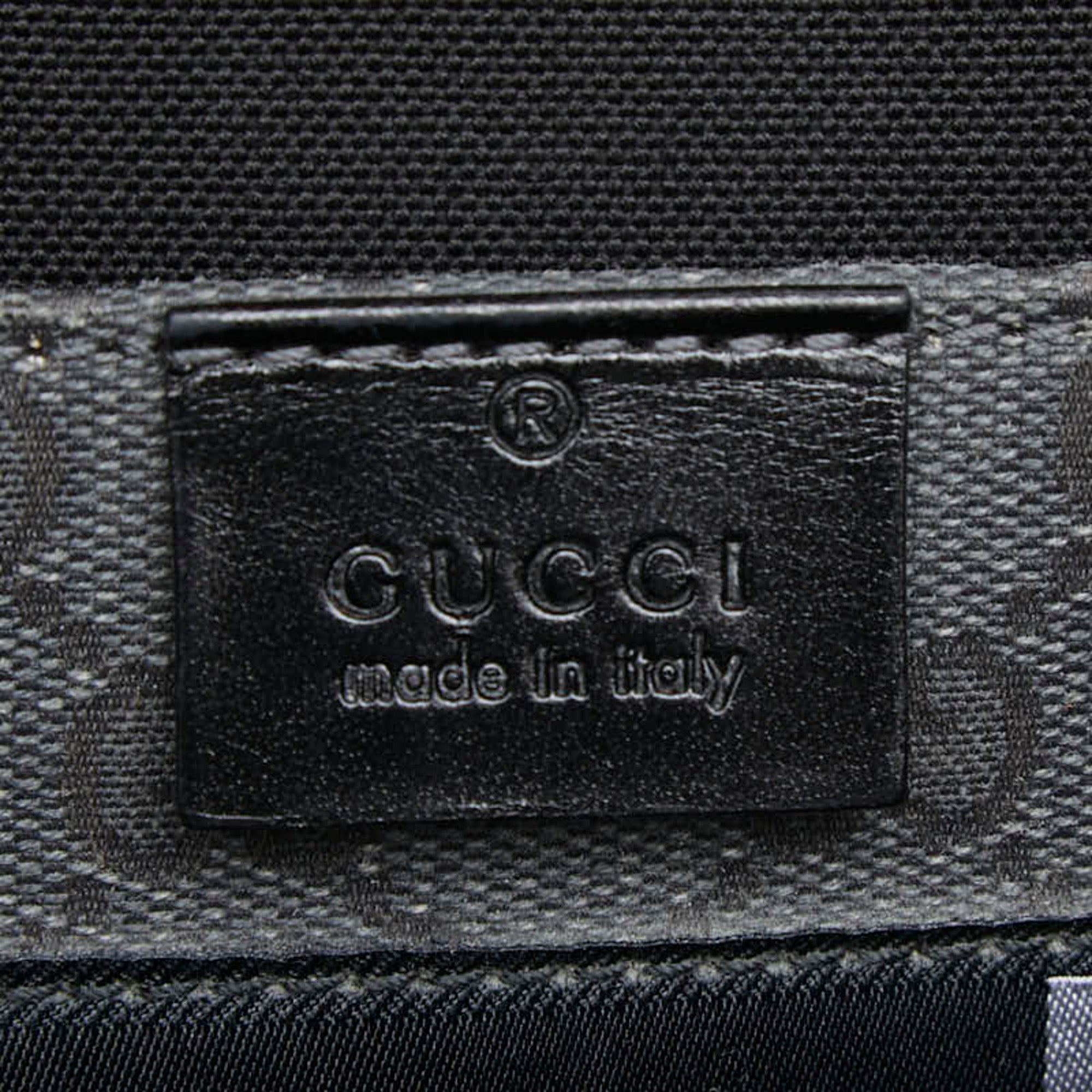 Gucci Black Canvas Leather Messenger Bag Shoulder Bag (Pre-Owned)
