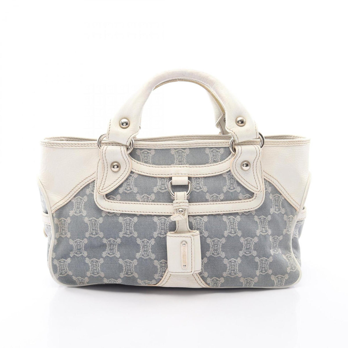 Celine Blue White Denim Leather Handbag (Pre-Owned)