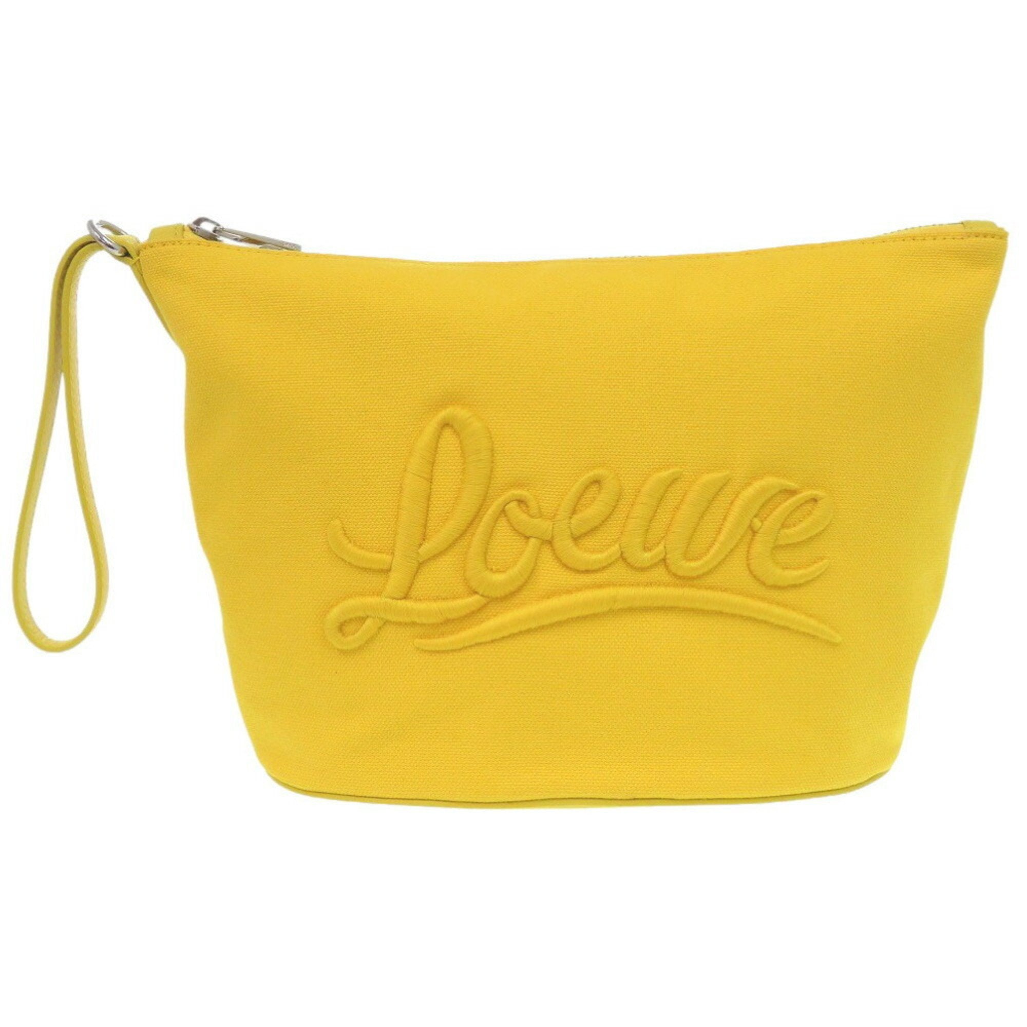 Loewe Yellow Canvas Clutch Bag Pouch (Pre-Owned)