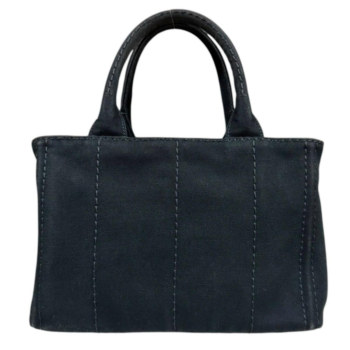 Prada Canapa Black Nero Canvas Shoulder Bag (Pre-Owned)