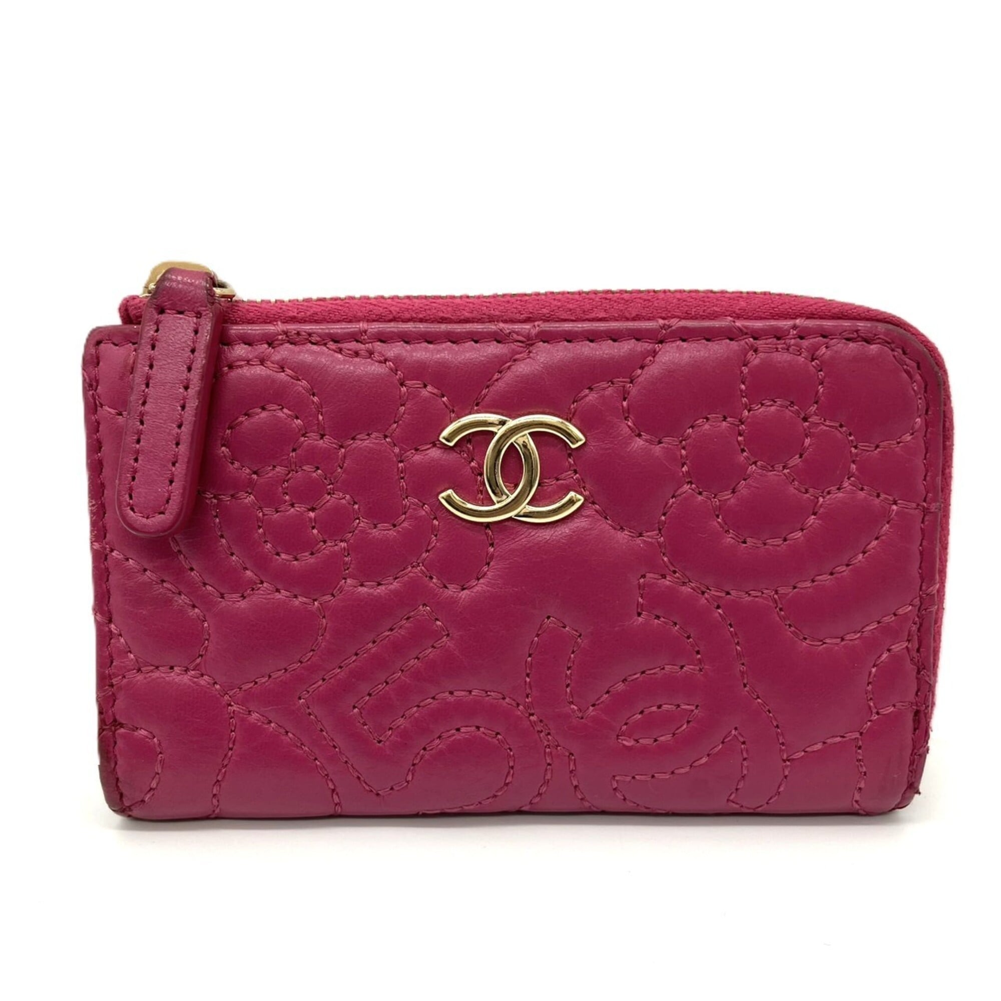 Chanel Pink Red Color Coin Purse/Coin Case (Pre-Owned)