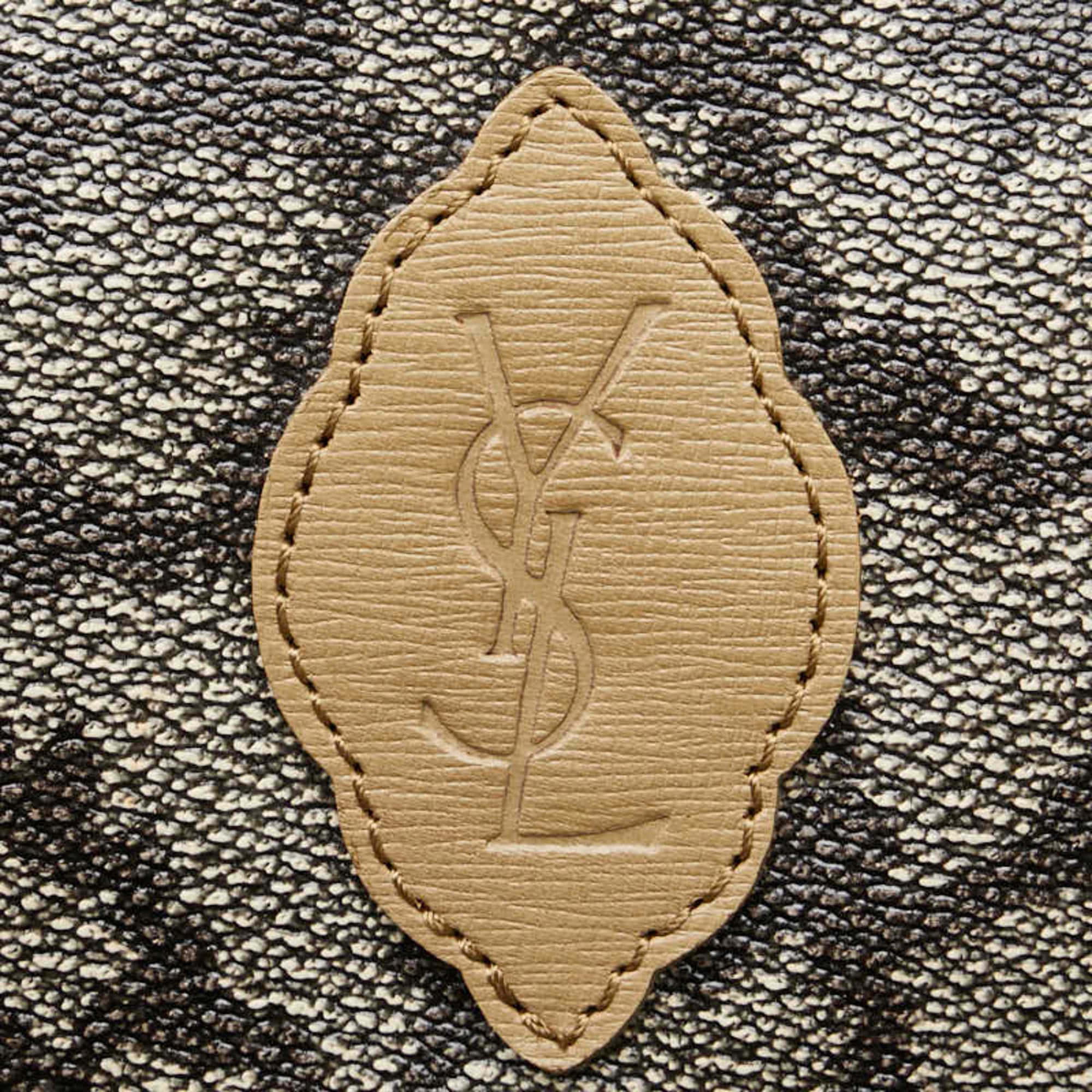 Saint Laurent Beige Brown Leather Clutch Bag (Pre-Owned)
