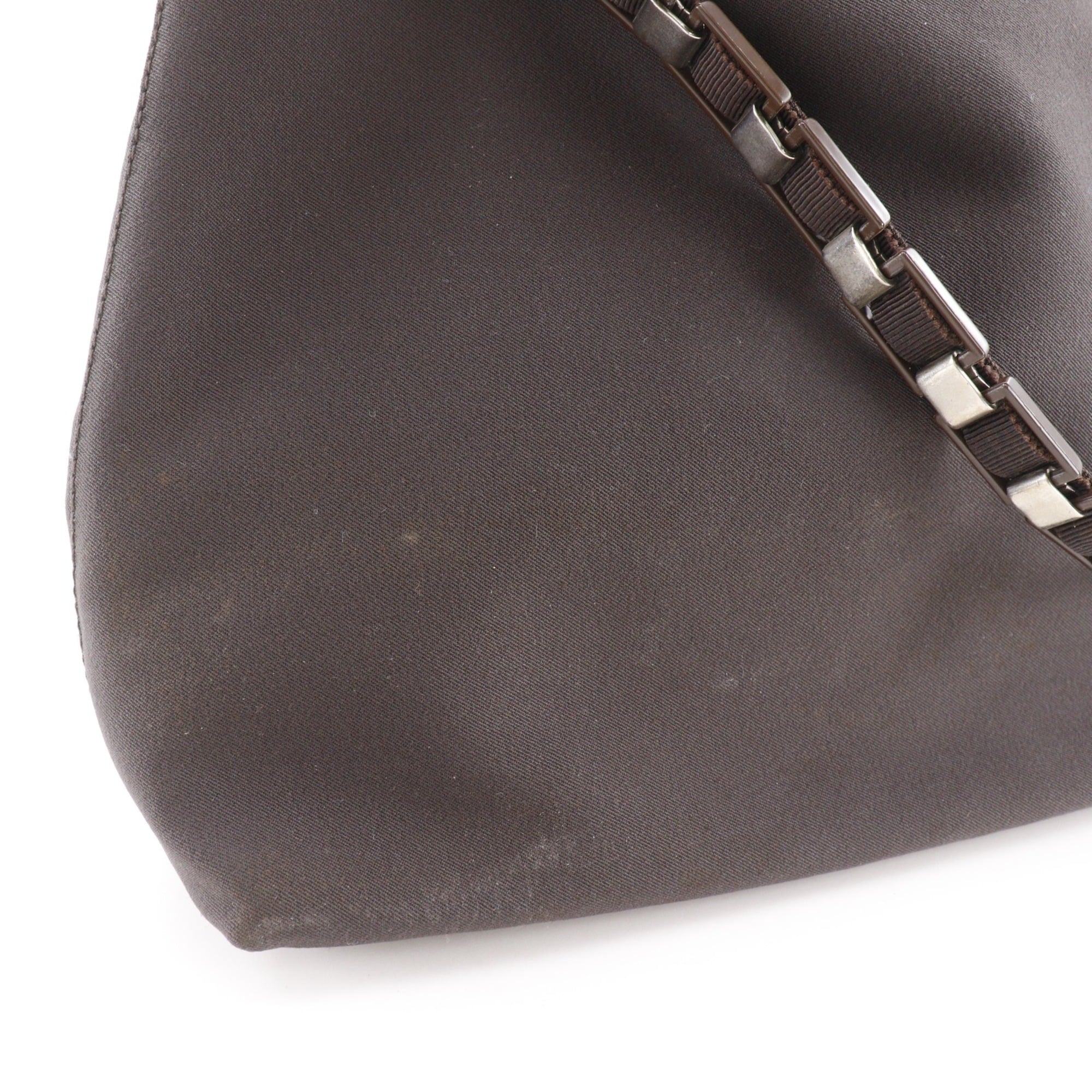 Salvatore Ferragamo Brown Nylon Canvas Shoulder Bag (Pre-Owned)