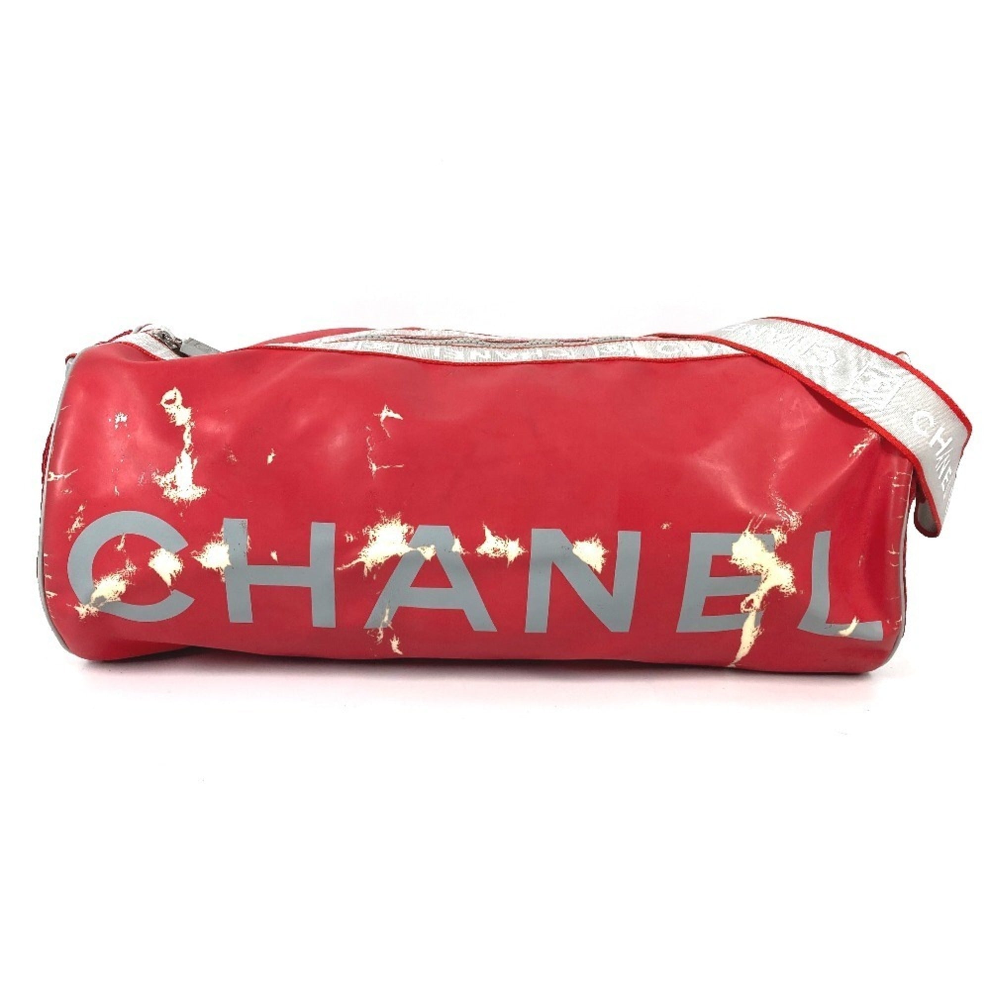 Chanel Red Color White Rubber Shoulder Bag (Pre-Owned)