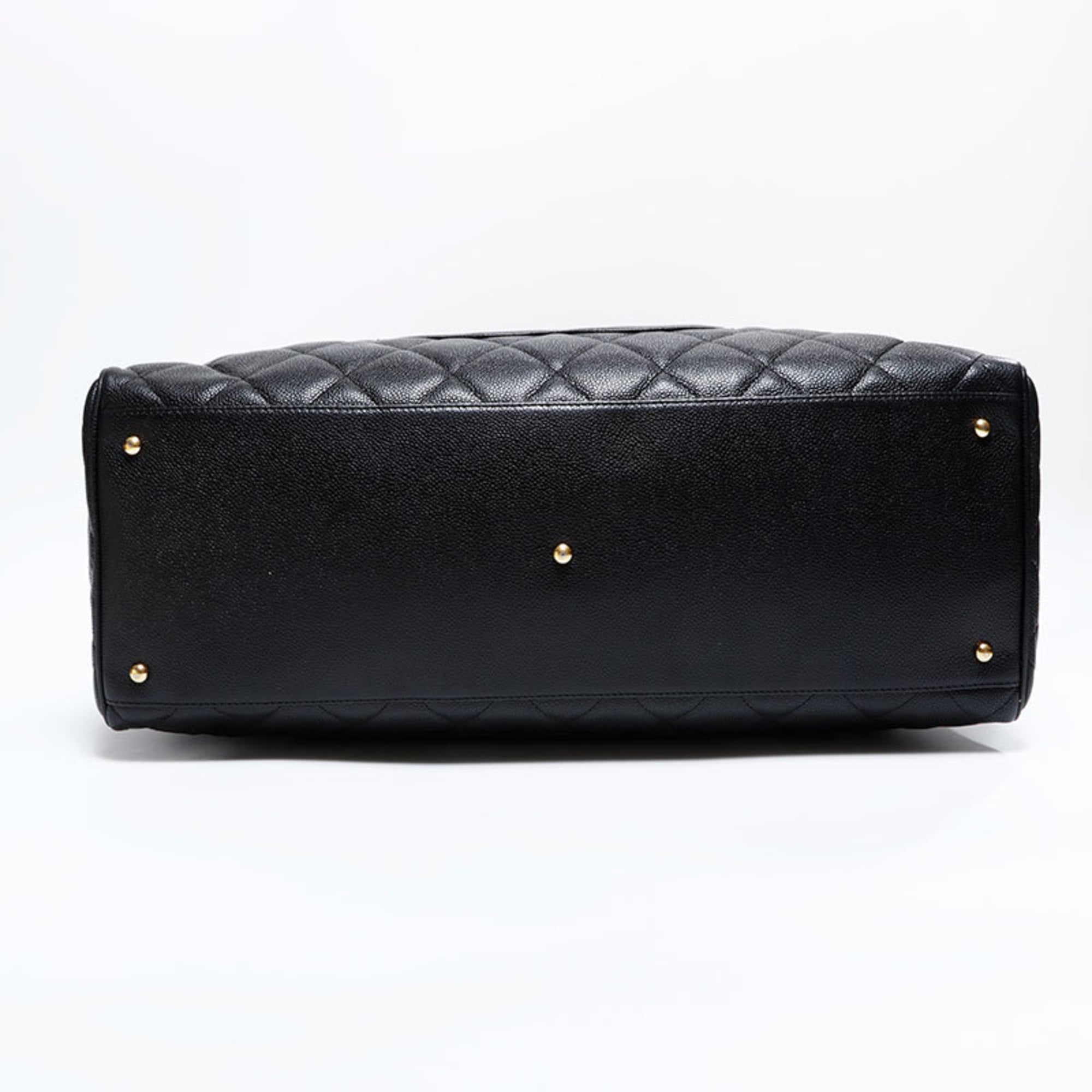 Chanel Matelasse Black Grained Calfskin Boston Bag (Pre-Owned)