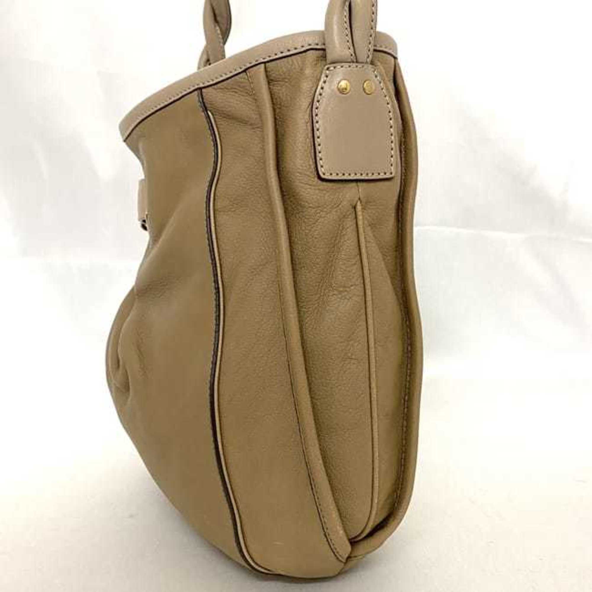 Chloé Beige Brown Leather Shoulder Bag (Pre-Owned)