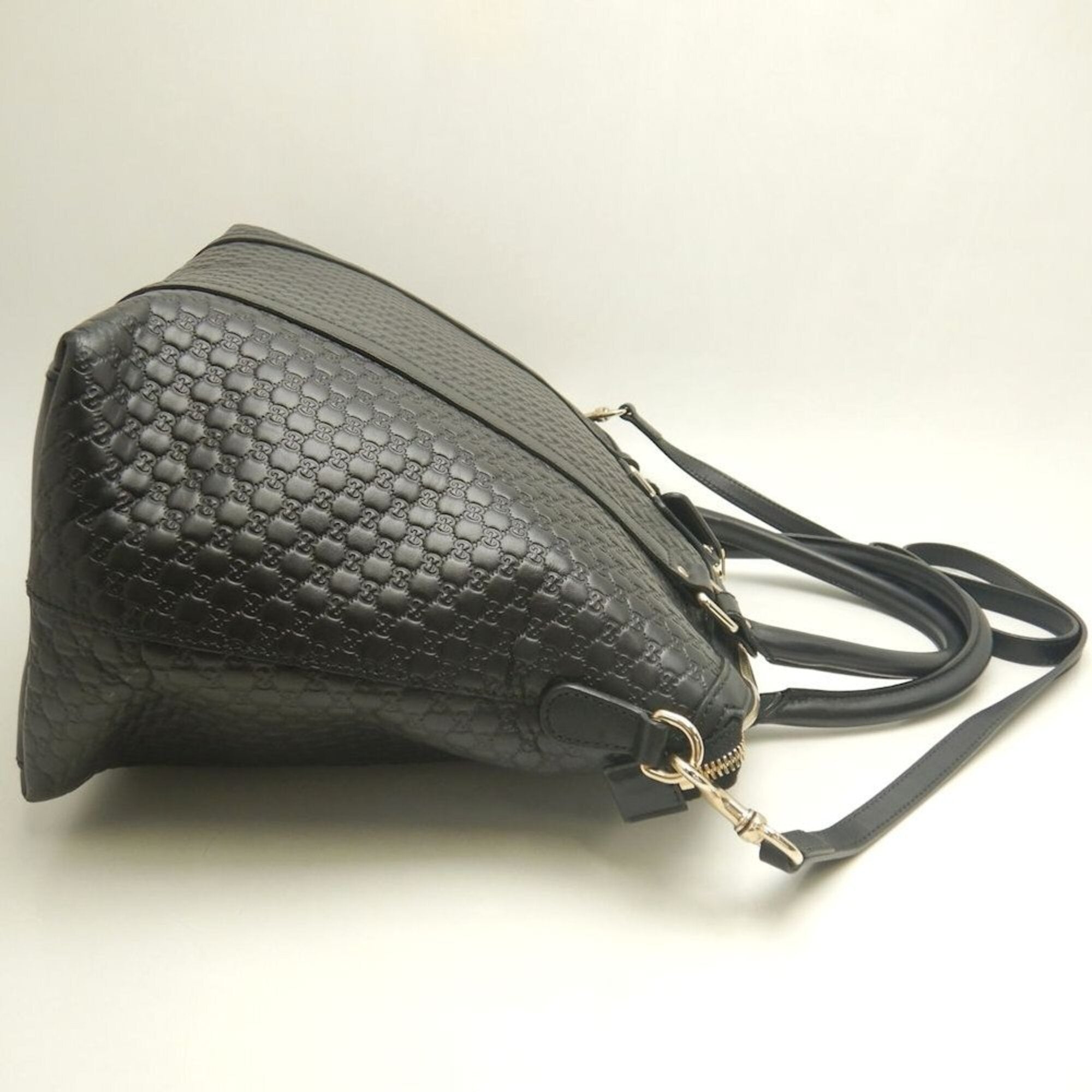 Gucci Microguccissima Black Leather Tote Bag (Pre-Owned)