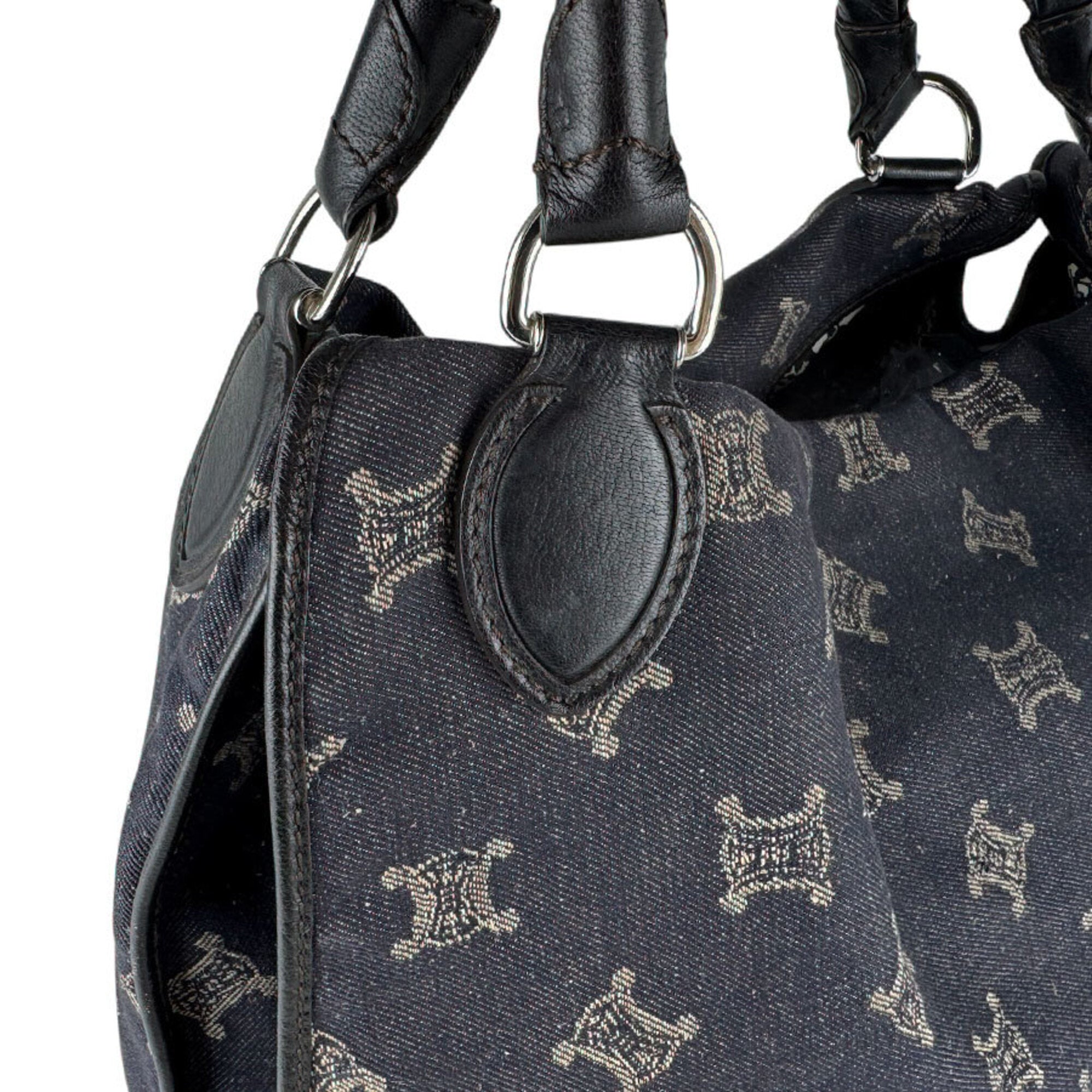 Celine Black Denim Leather Handbag (Pre-Owned)