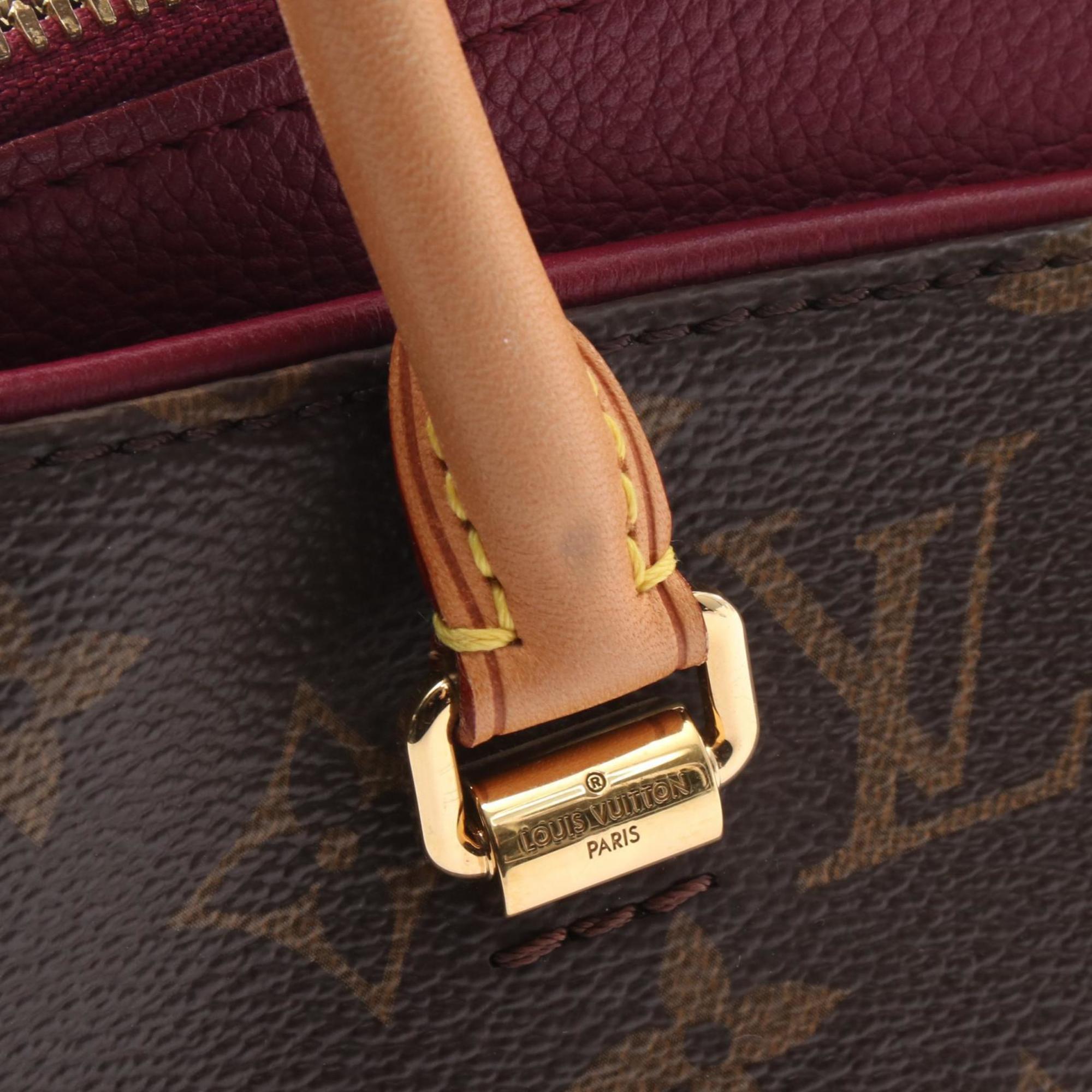 Louis Vuitton Aurore Bordeaux Brown Coated Canvas Leather Handbag (Pre-Owned)