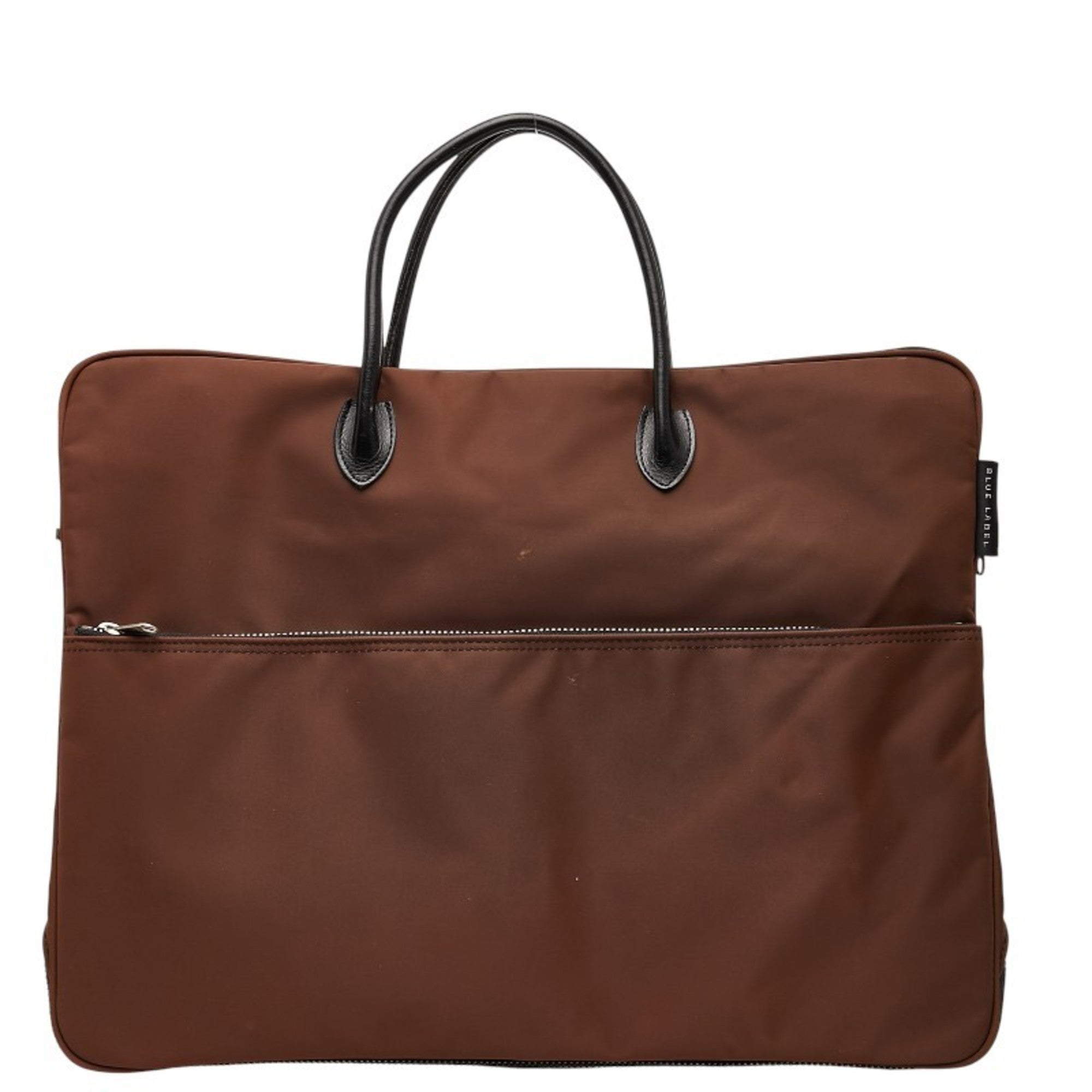 Burberry Beige Brown Nylon Leather Handbag (Pre-Owned)