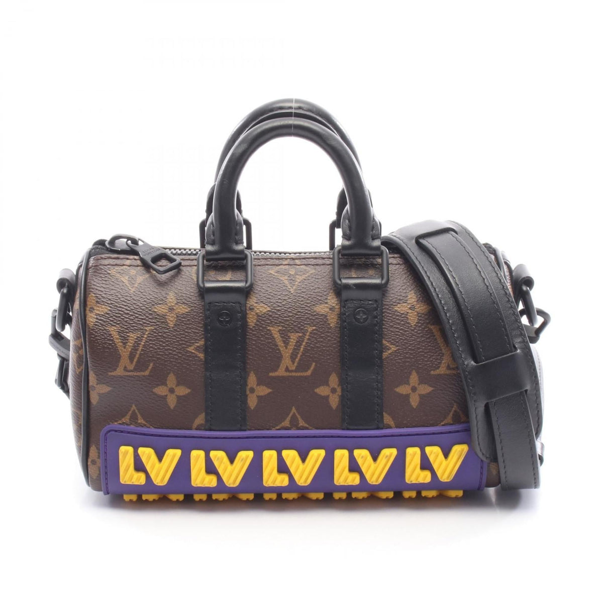 Louis Vuitton Black Brown Monogram Multi-Color Monogram Leather Rubber Tote Bag (Pre-Owned)